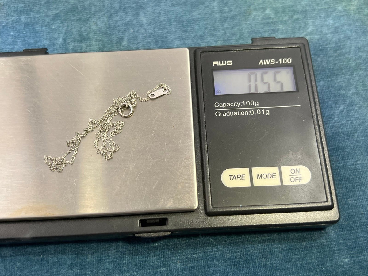 10k Solid White Gold 16" Thin Chain. CHAIN SALE See All - 0164