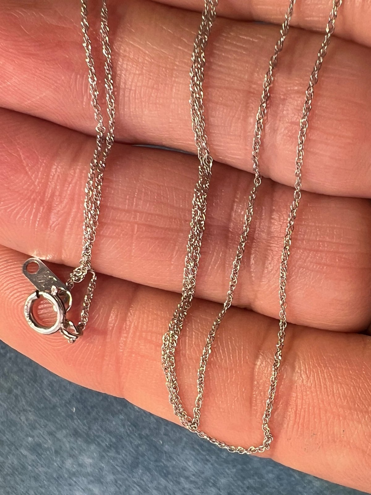 10k Solid White Gold 16" Thin Chain. CHAIN SALE See All - 0164