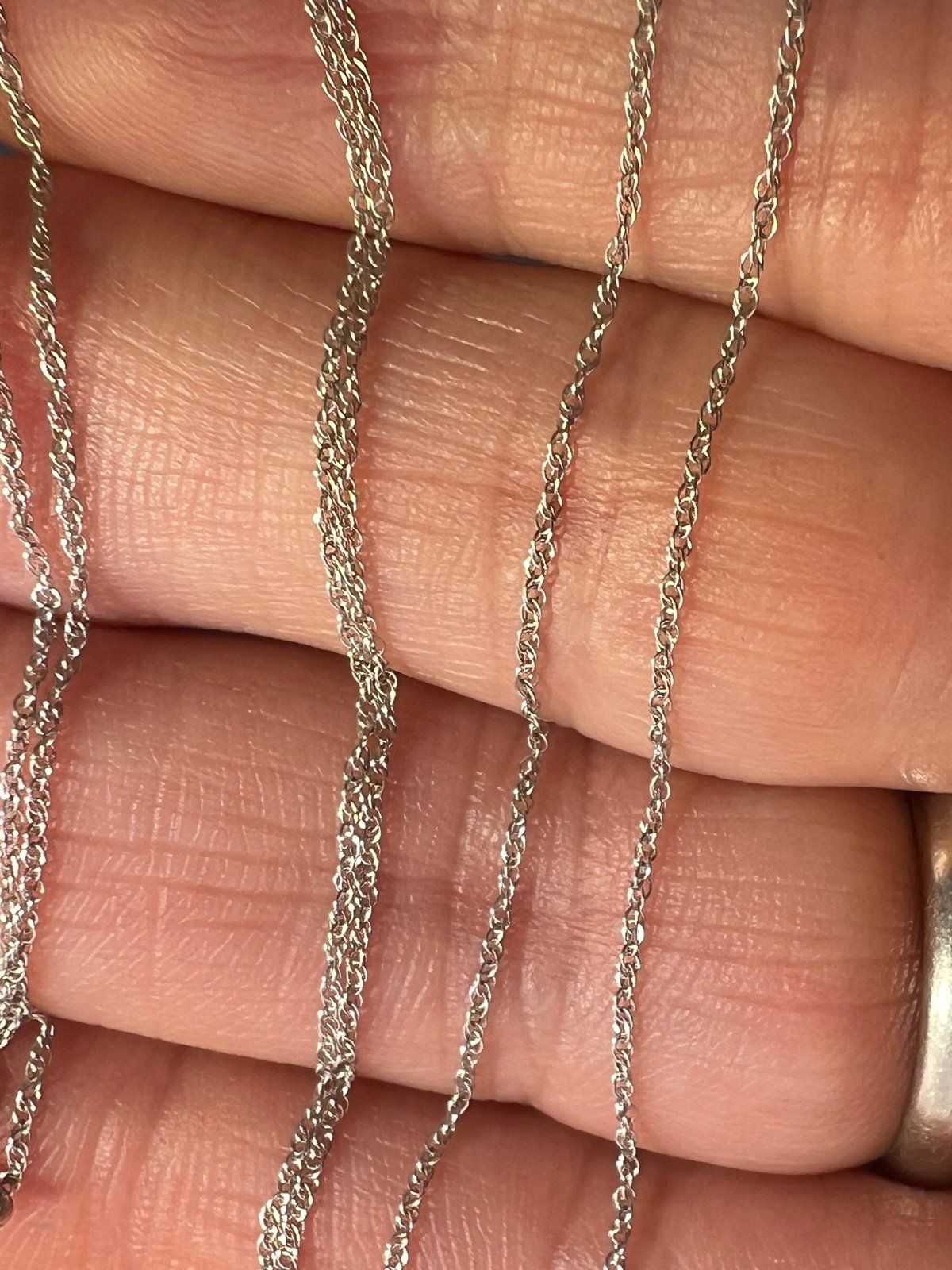 10k Solid White Gold 16" Thin Chain. CHAIN SALE See All - 0164