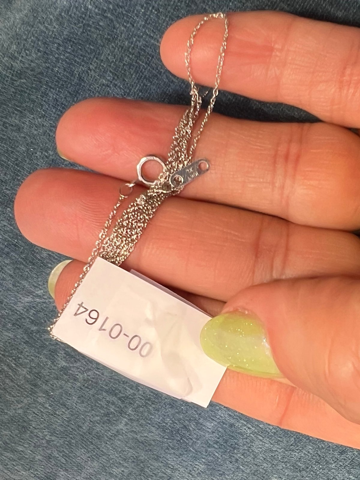 10k Solid White Gold 16" Thin Chain. CHAIN SALE See All - 0164