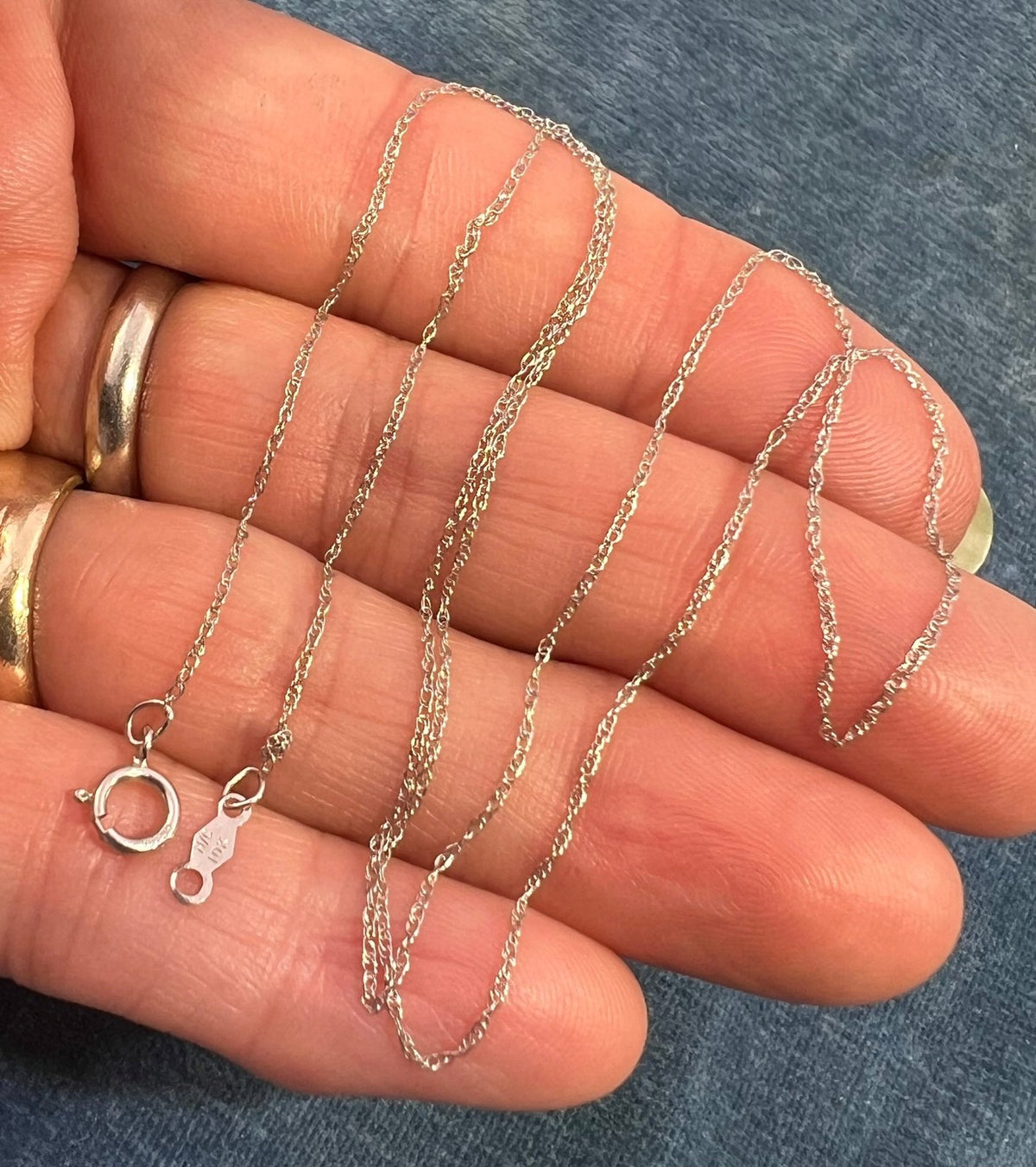 10k Solid White Gold 16" Thin Chain. CHAIN SALE See All - 0165