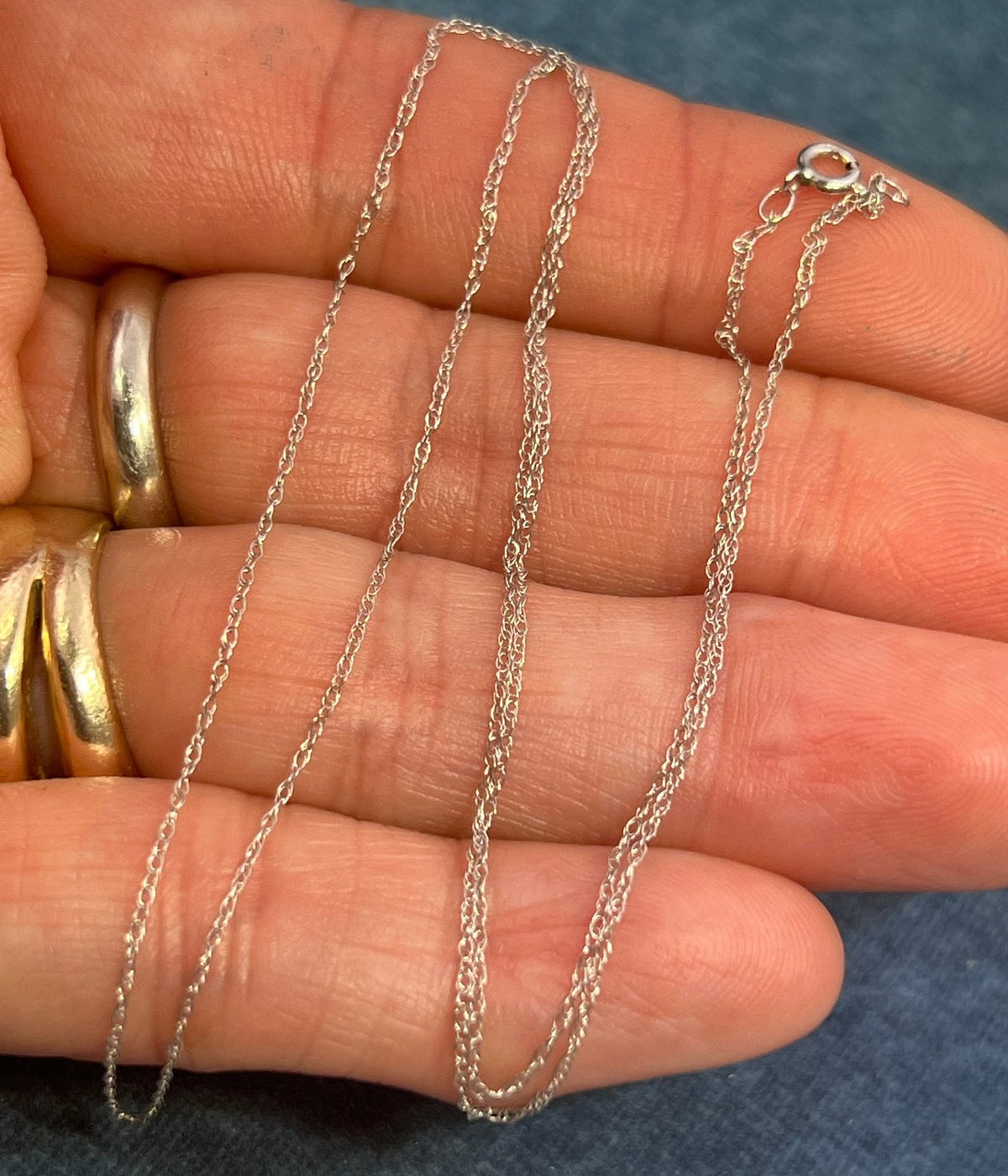 10k Solid White Gold 17" Thin Chain. CHAIN SALE See All - 0163