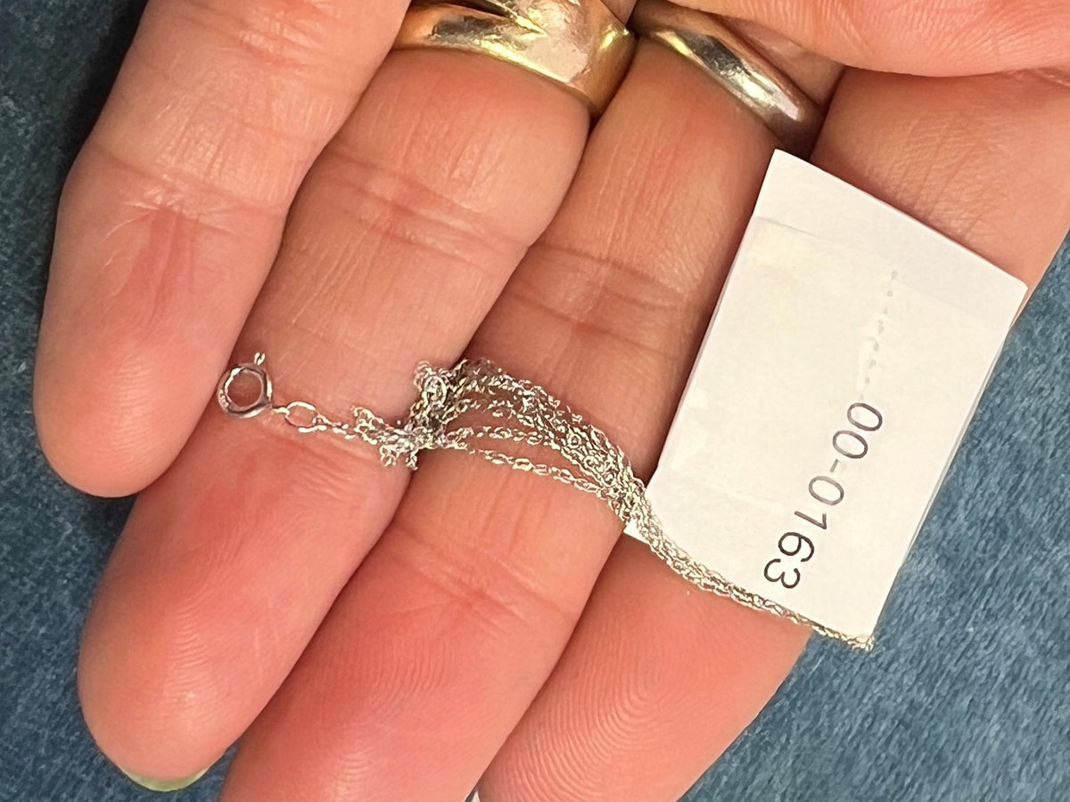 10k Solid White Gold 17" Thin Chain. CHAIN SALE See All - 0163