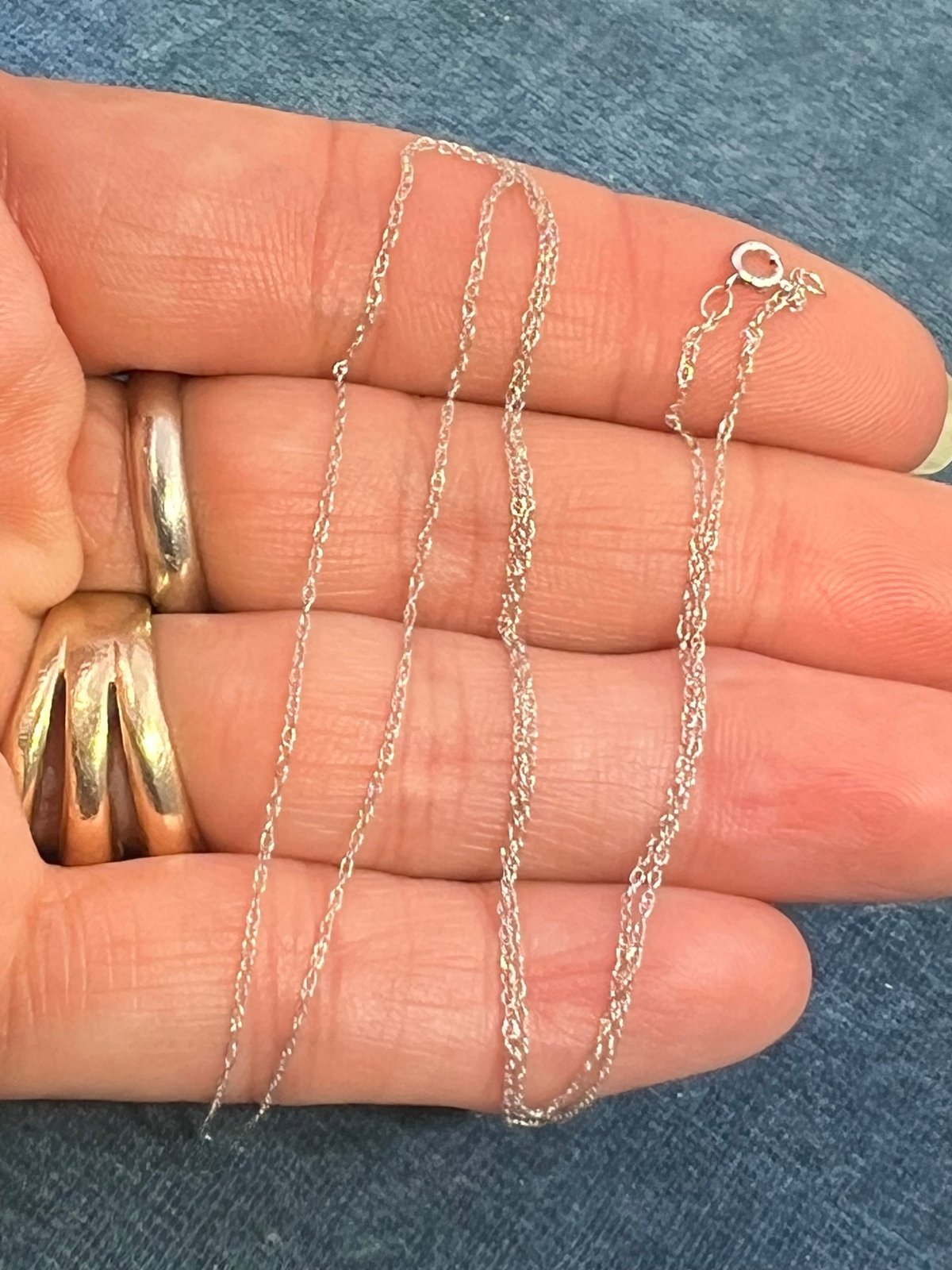 10k Solid White Gold 17" Thin Chain. CHAIN SALE See All - 0163