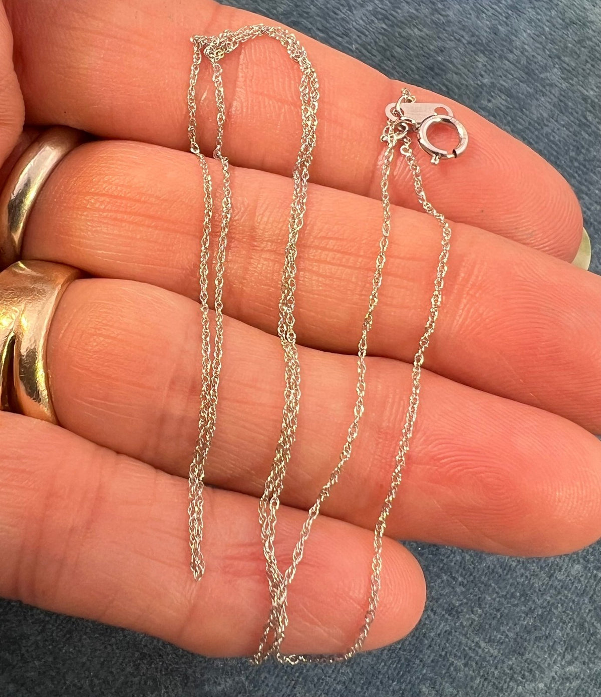 10k Solid White Gold 18" Thin Chain. CHAIN SALE See All - 0161