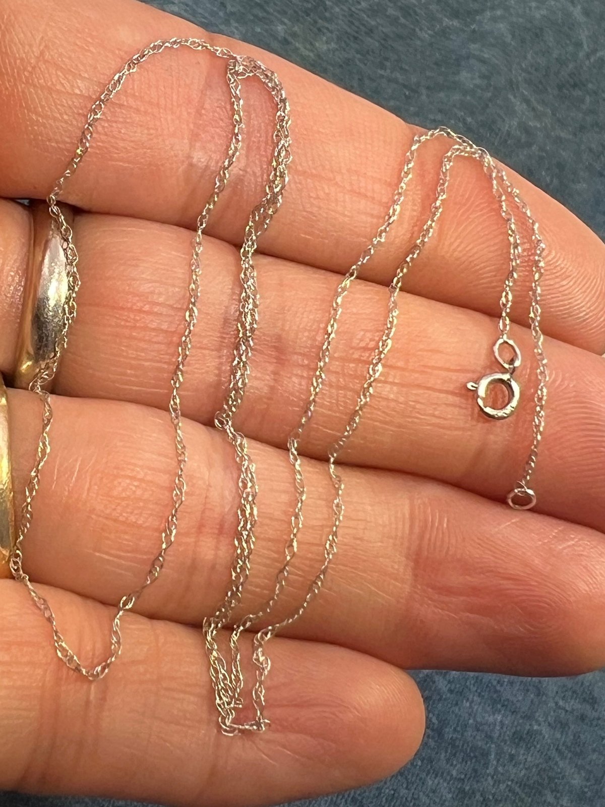 10k Solid White Gold 18" Thin Chain. CHAIN SALE See All - 0166