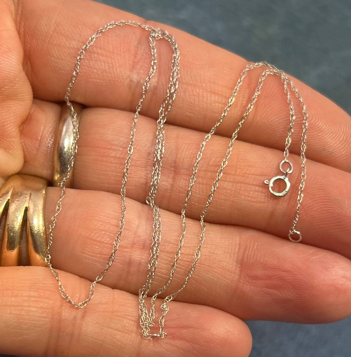 10k Solid White Gold 18" Thin Chain. CHAIN SALE See All - 0166