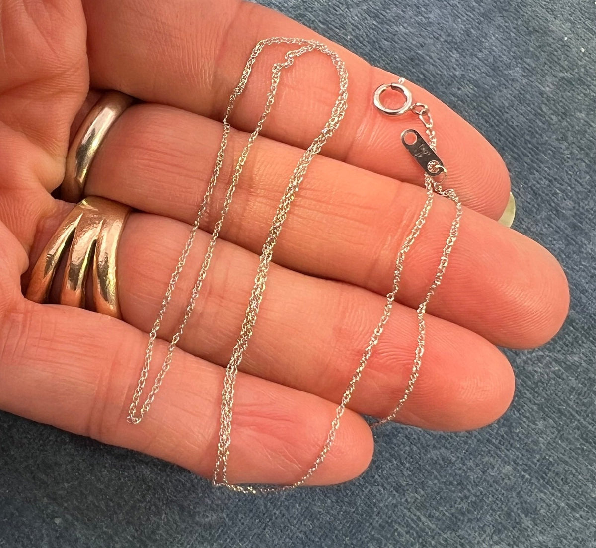 10k Solid White Gold 18" Thin Chain. CHAIN SALE See All - 0161