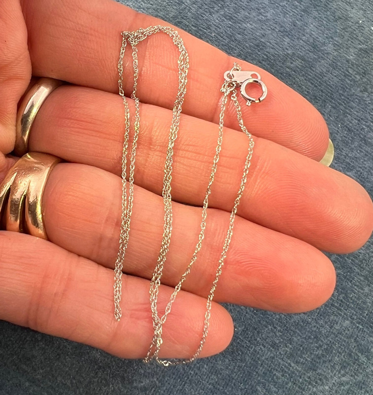 10k Solid White Gold 18" Thin Chain. CHAIN SALE See All - 0161