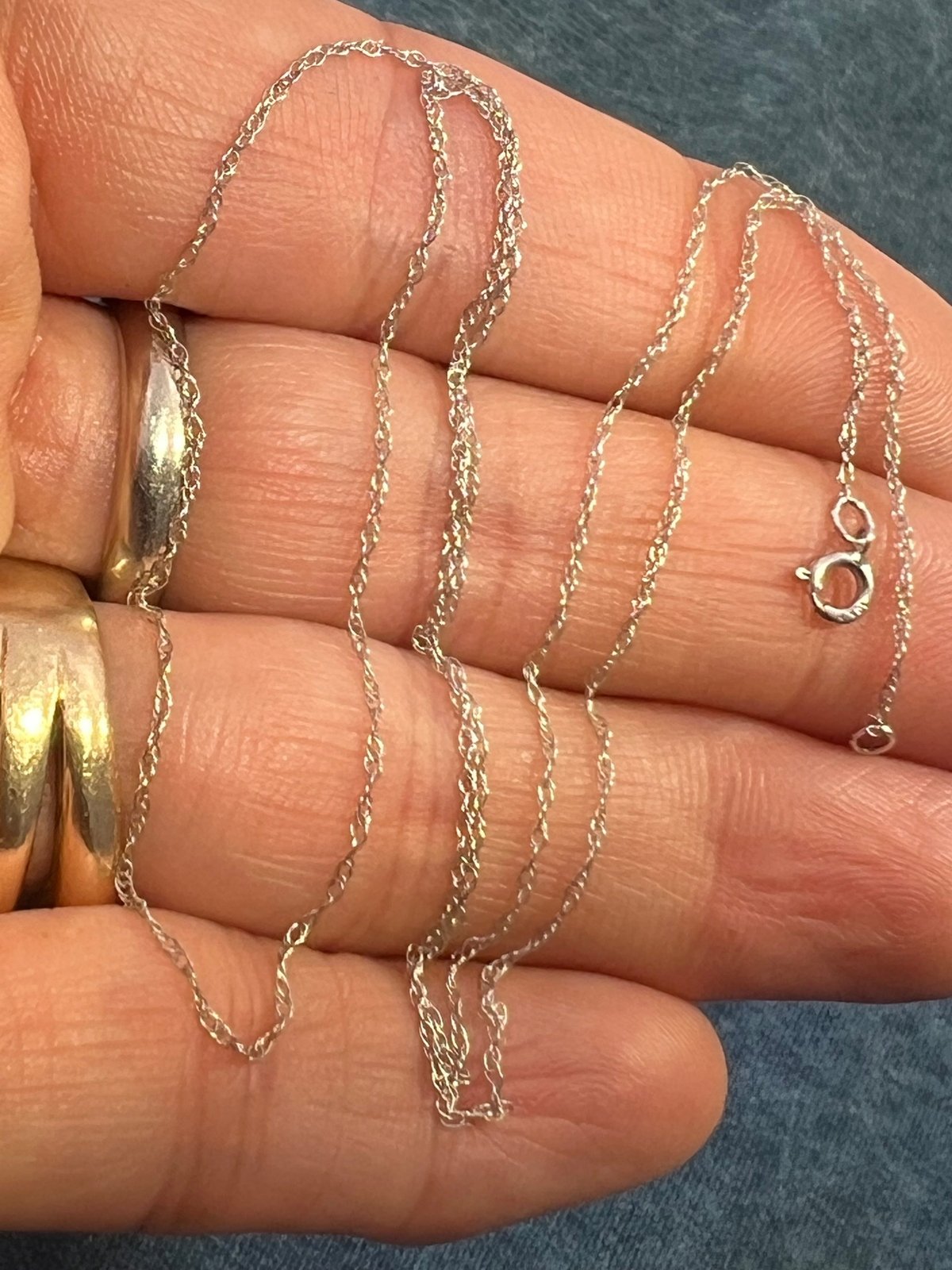10k Solid White Gold 18" Thin Chain. CHAIN SALE See All - 0166