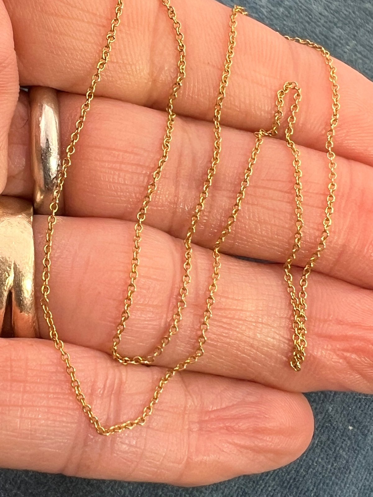 10k Solid Yellow Gold 15" Thin Chain. CHAIN SALE See All- 0149