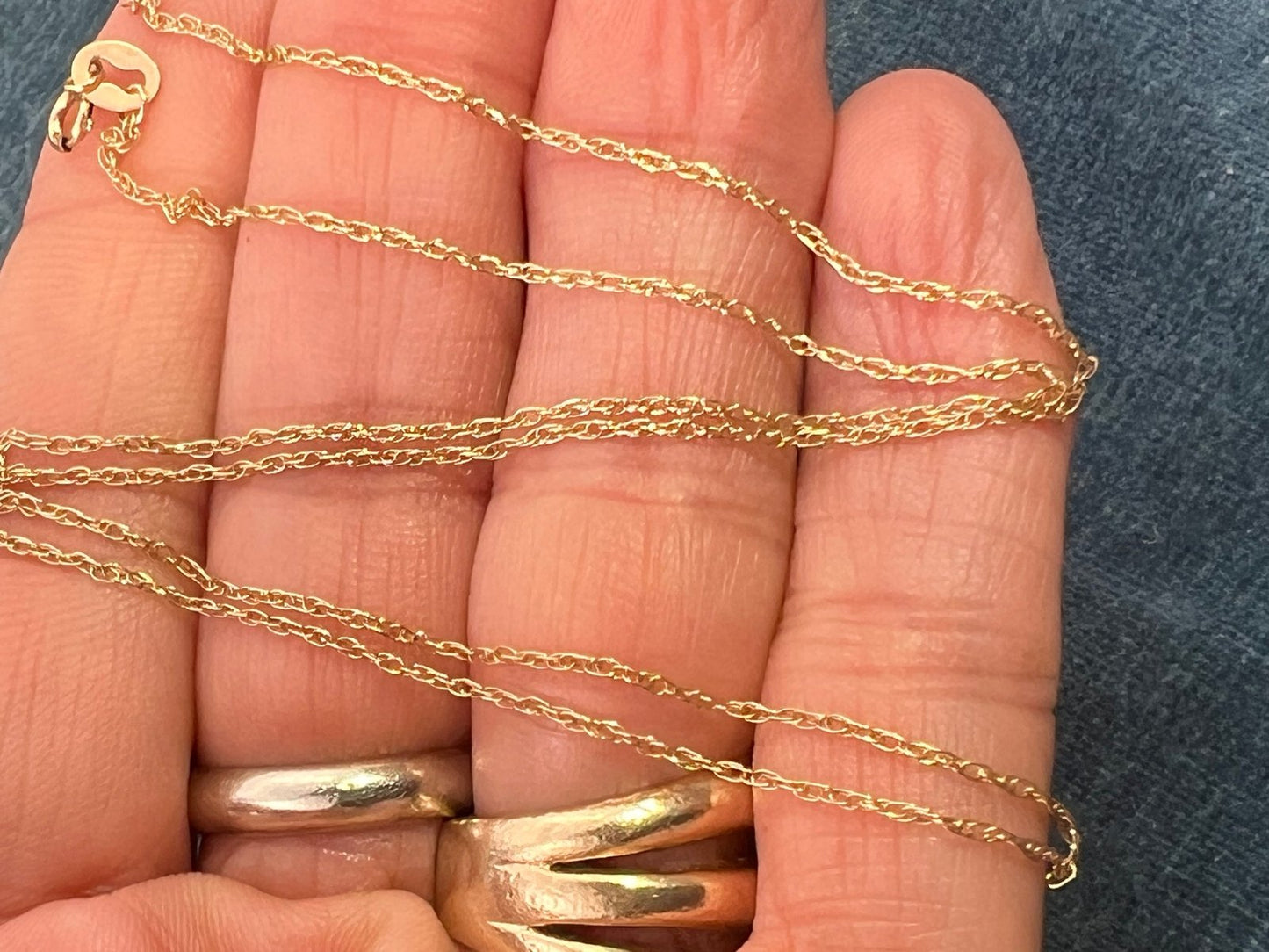 10k Solid Yellow Gold 17" Thin Chain. CHAIN SALE See All -0151