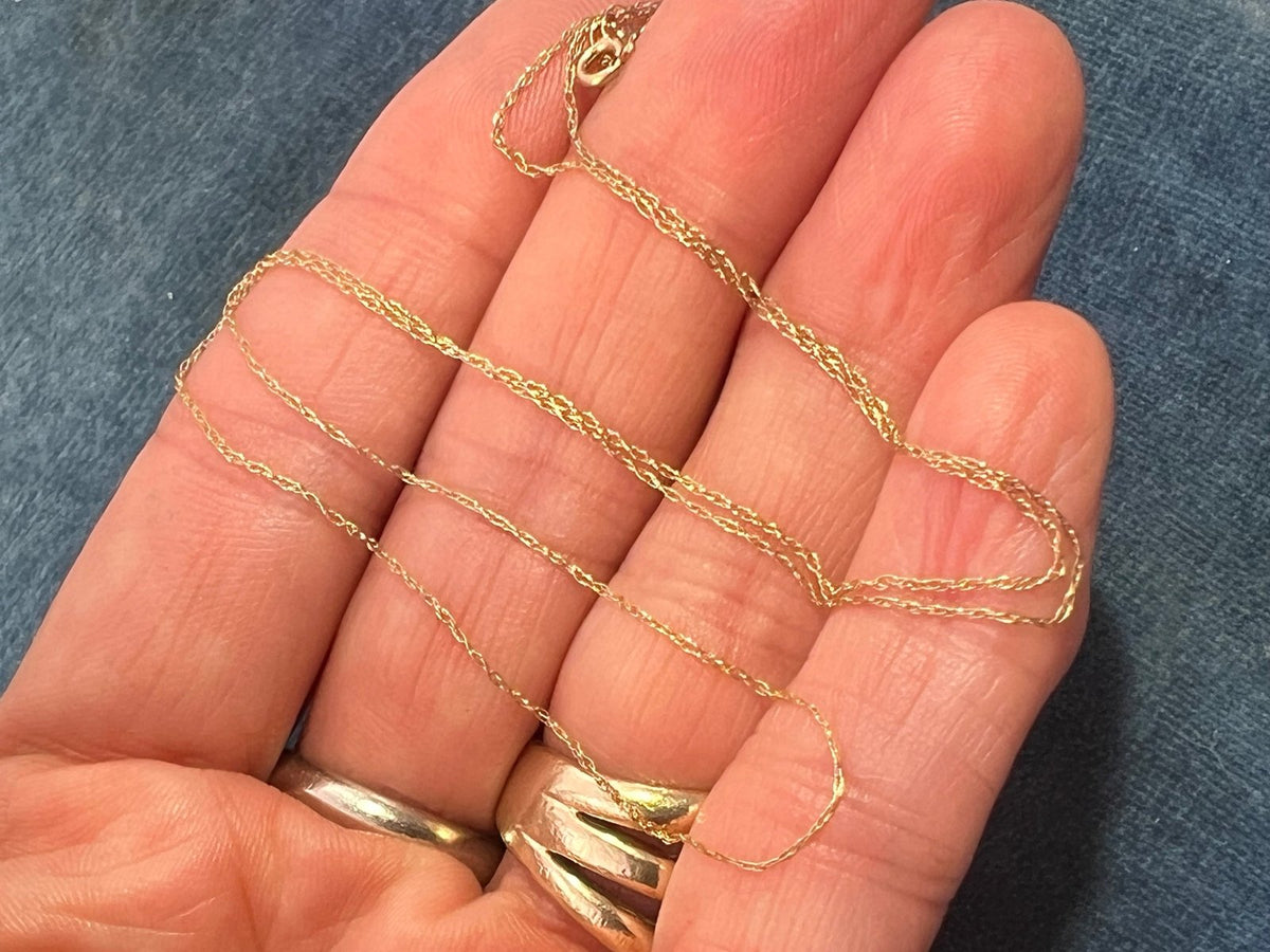 10k Solid Yellow Gold 18" Thin Chain. CHAIN SALE See All - 0155