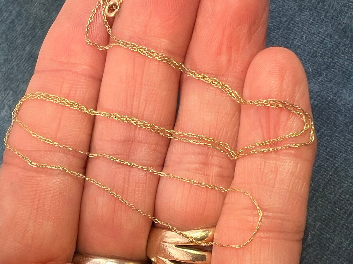 10k Solid Yellow Gold 18" Thin Chain. CHAIN SALE See All - 0155