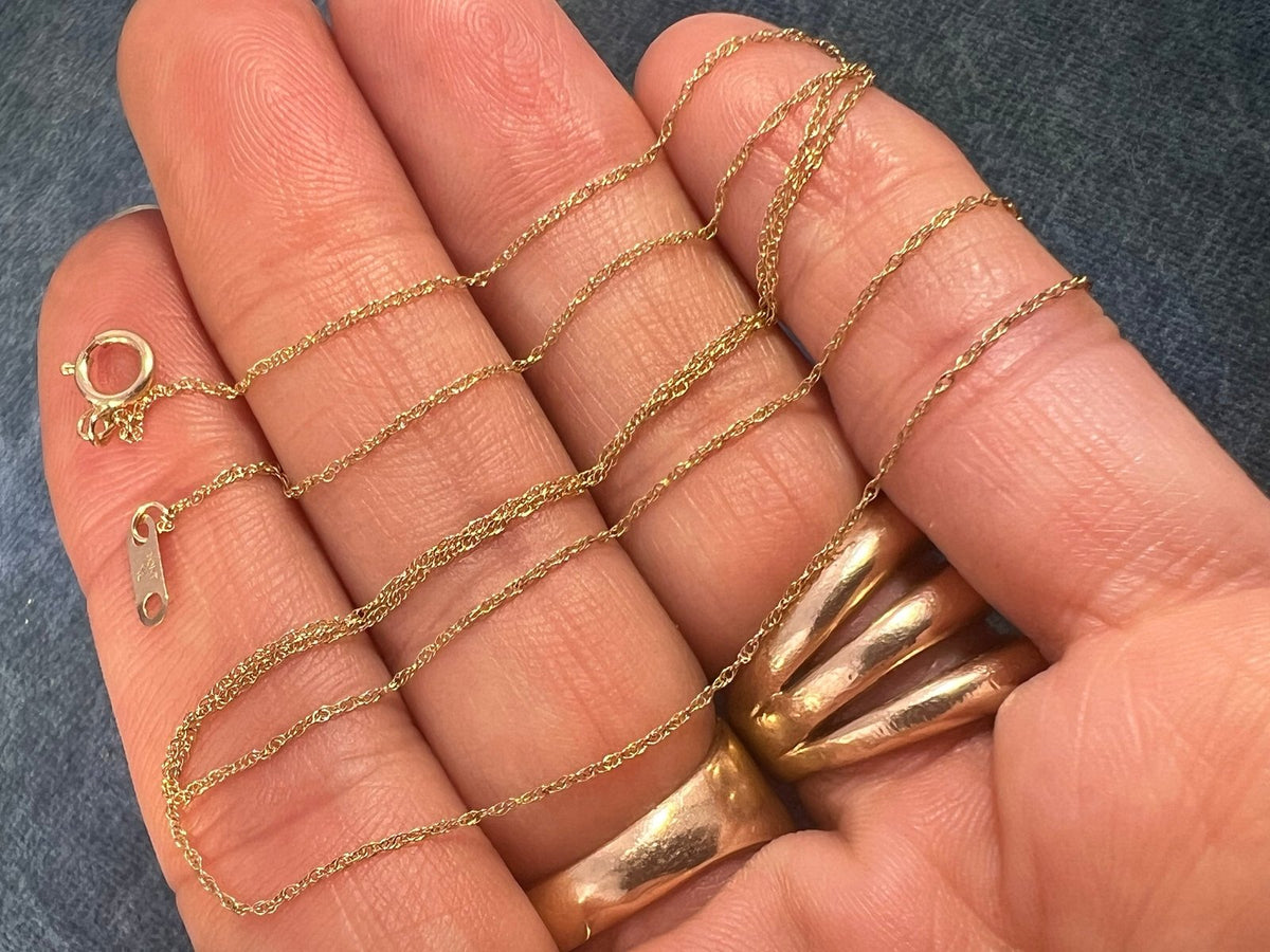 10k Solid Yellow Gold 18" Thin Chain. LOW PRICE CHAIN SALE See All - 0170