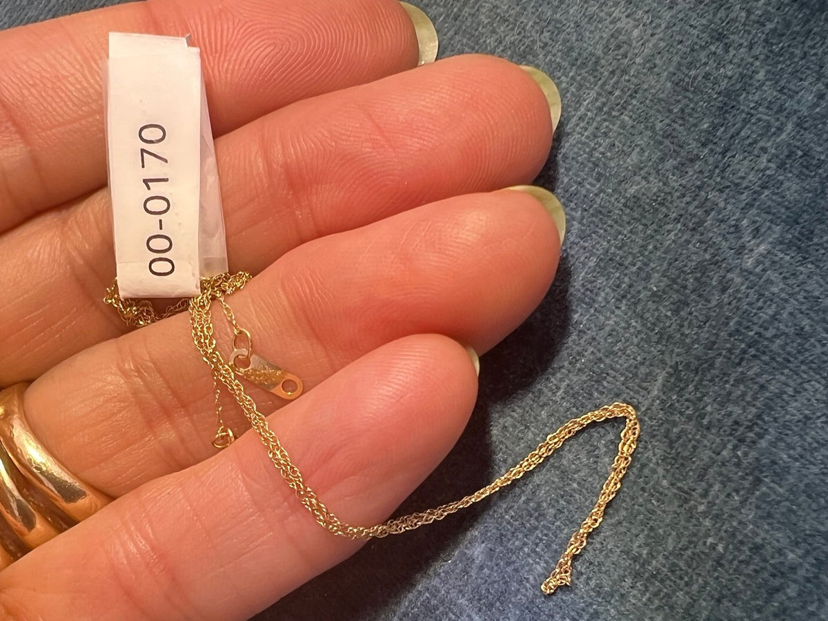 10k Solid Yellow Gold 18" Thin Chain. LOW PRICE CHAIN SALE See All - 0170