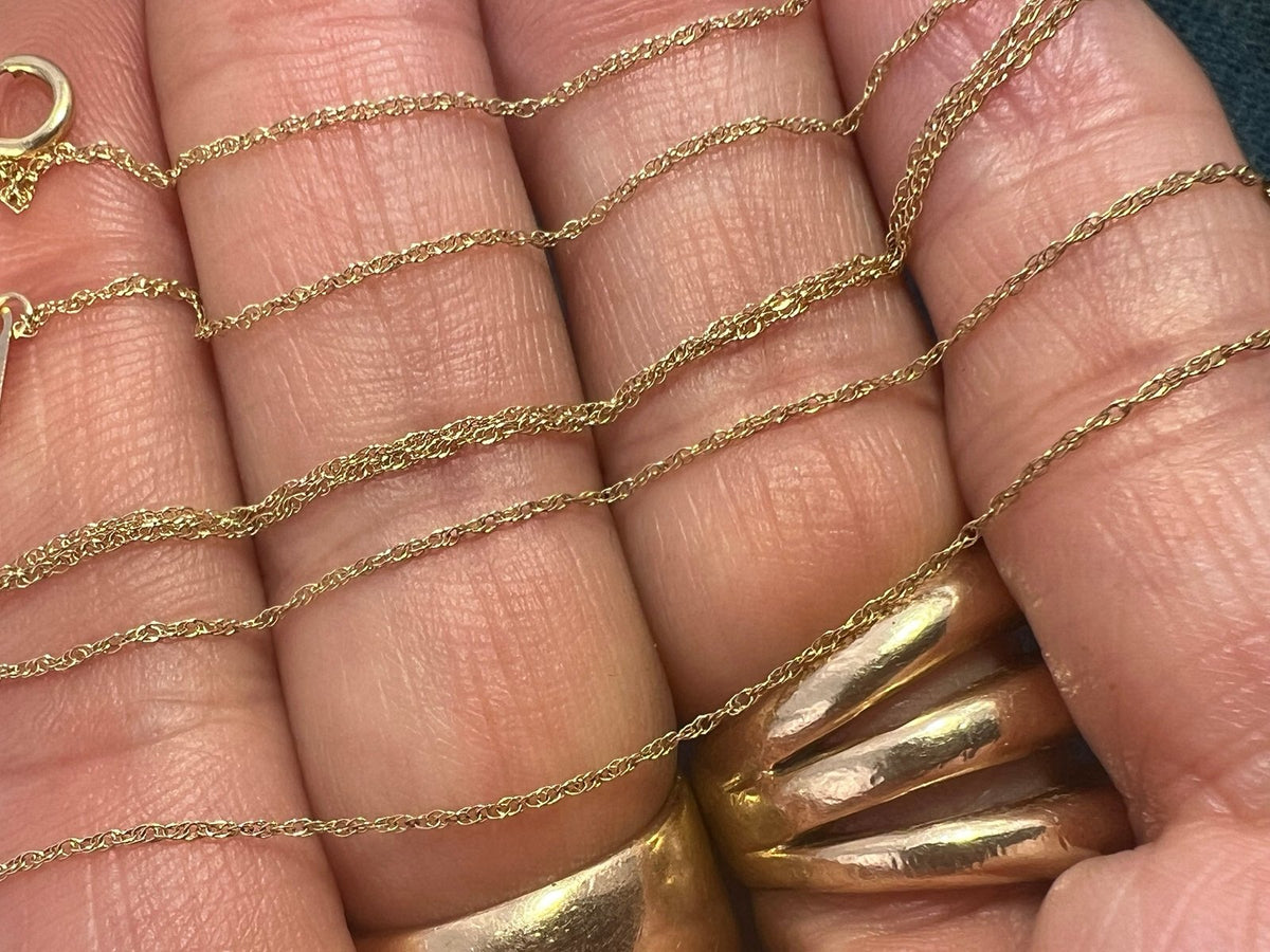10k Solid Yellow Gold 18" Thin Chain. LOW PRICE CHAIN SALE See All - 0170