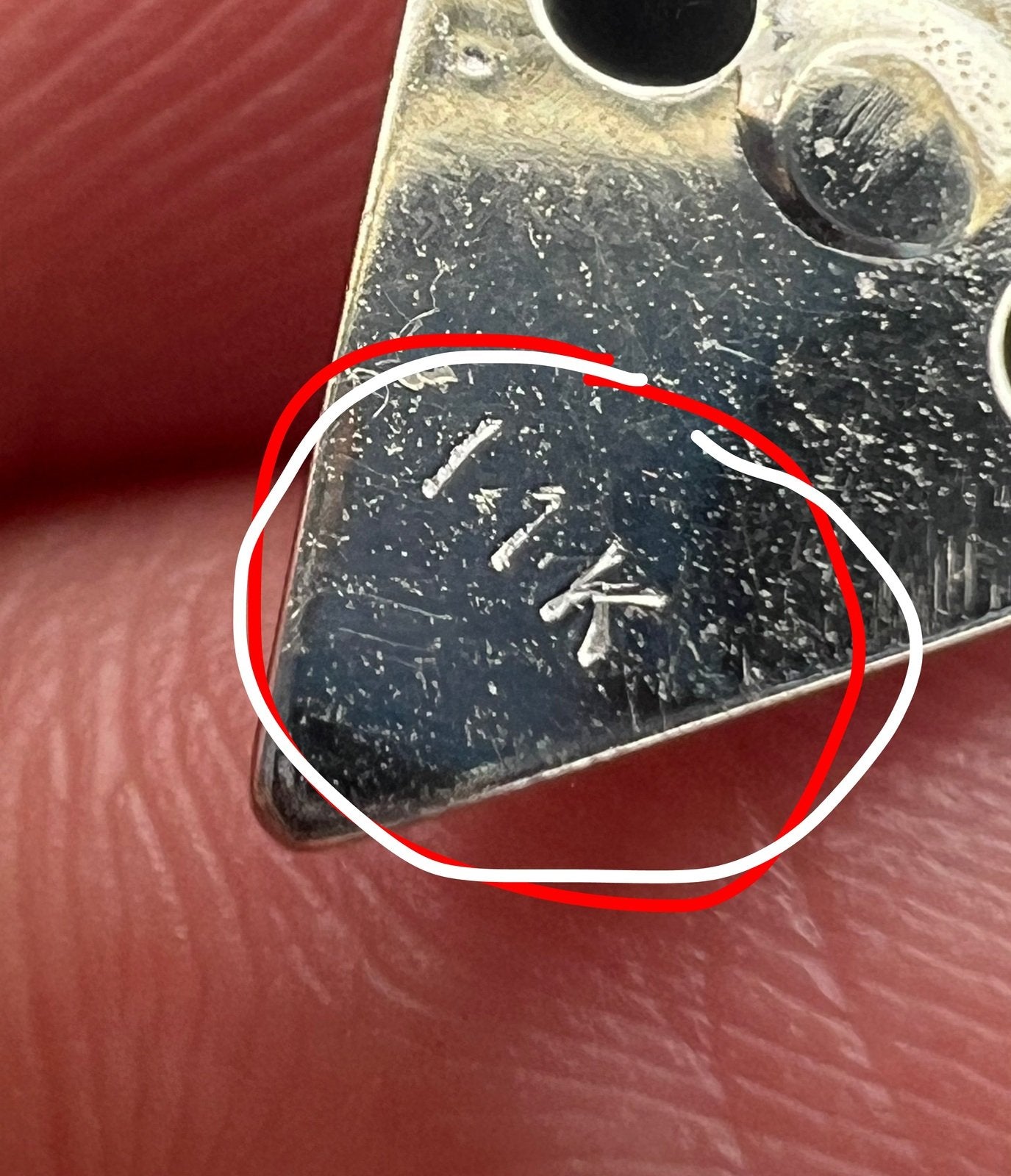 10k WG Gold Gypsy-Set Diamond Triangle Geometric Pendant. TINY! *Video*