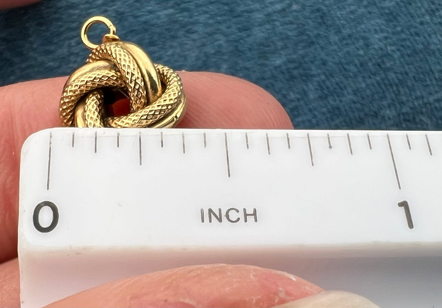 10k Yellow Gold 4 Love Knot Station Chain Necklace. Milor Italy