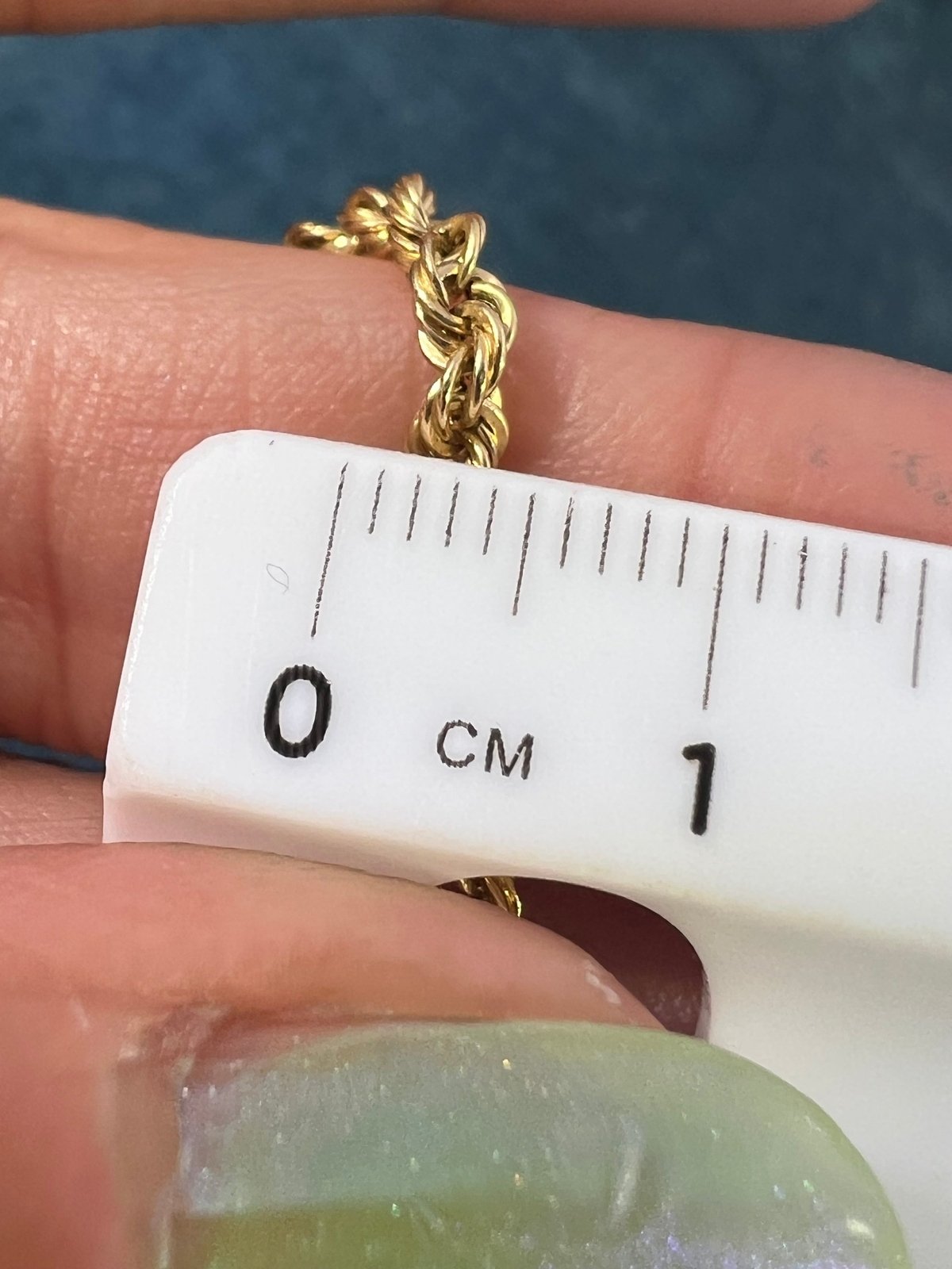10k Yellow Gold 7" Rope Chain Bracelet w Lobster Clasp. CHAIN SALE - 0160