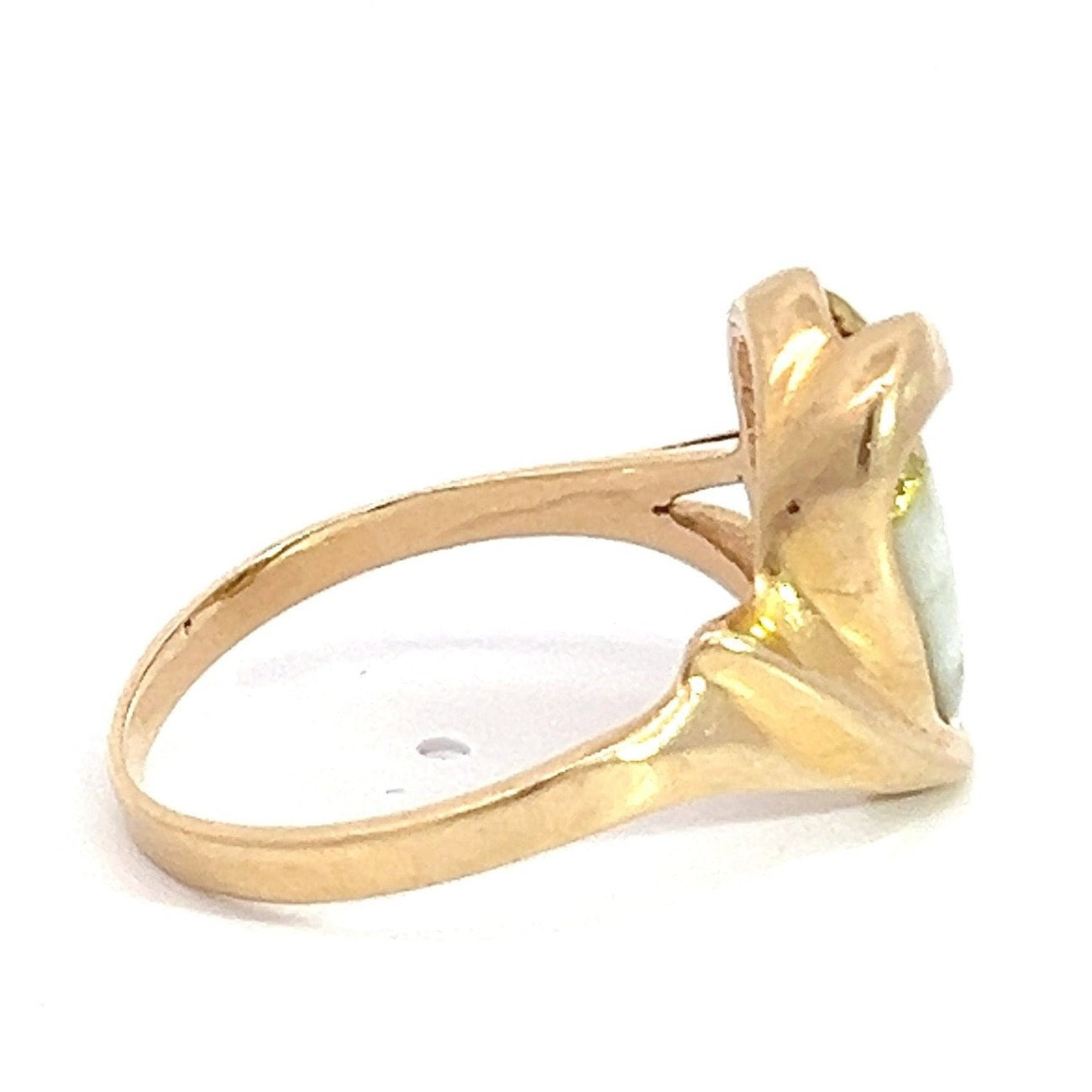 10k Yellow Gold Alaskan Gold in Quartz 24k Vein Ore Ring. 2/3" + 5g