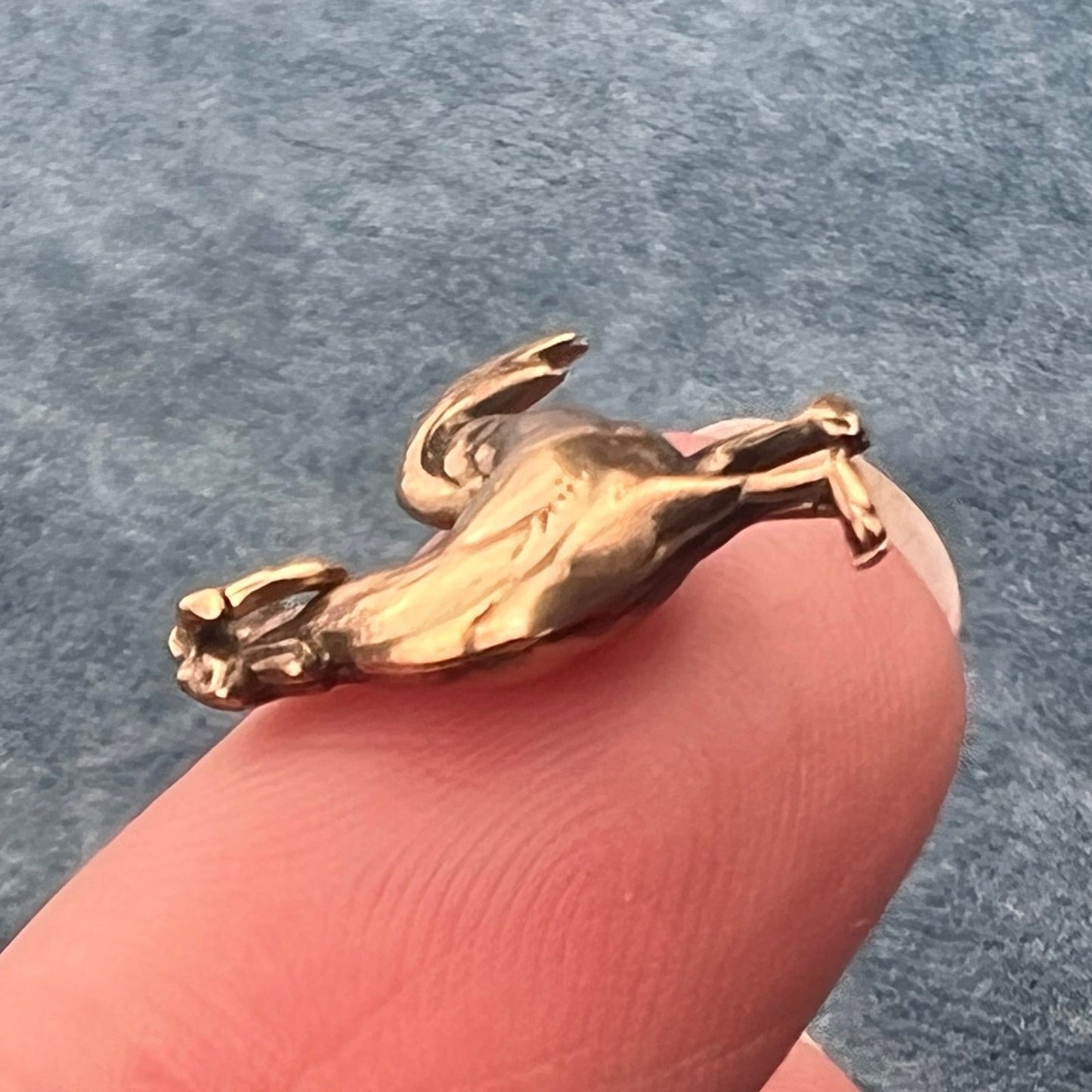 10k Yellow Gold Antique Cocky Rooster Charm Pendant