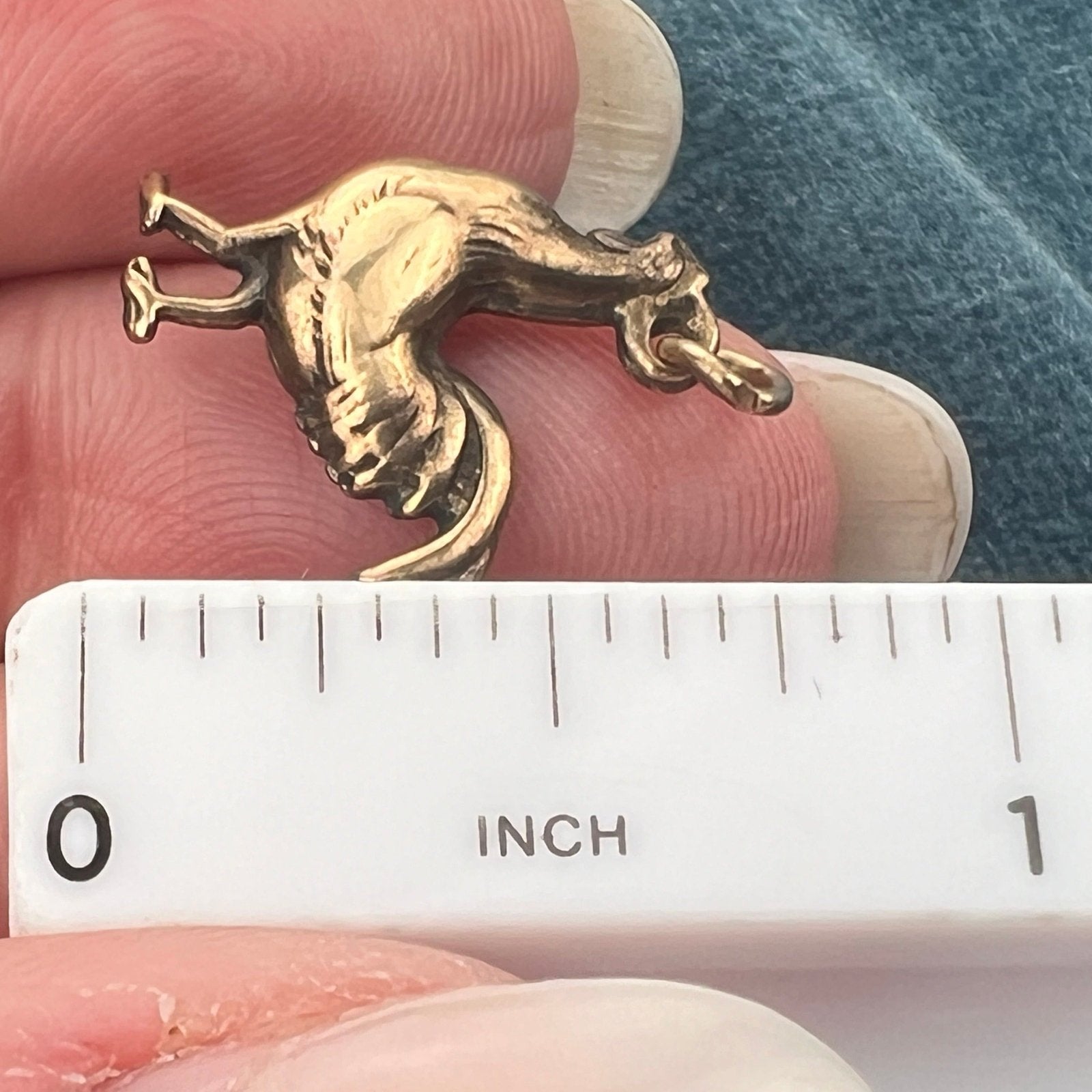 10k Yellow Gold Antique Cocky Rooster Charm Pendant