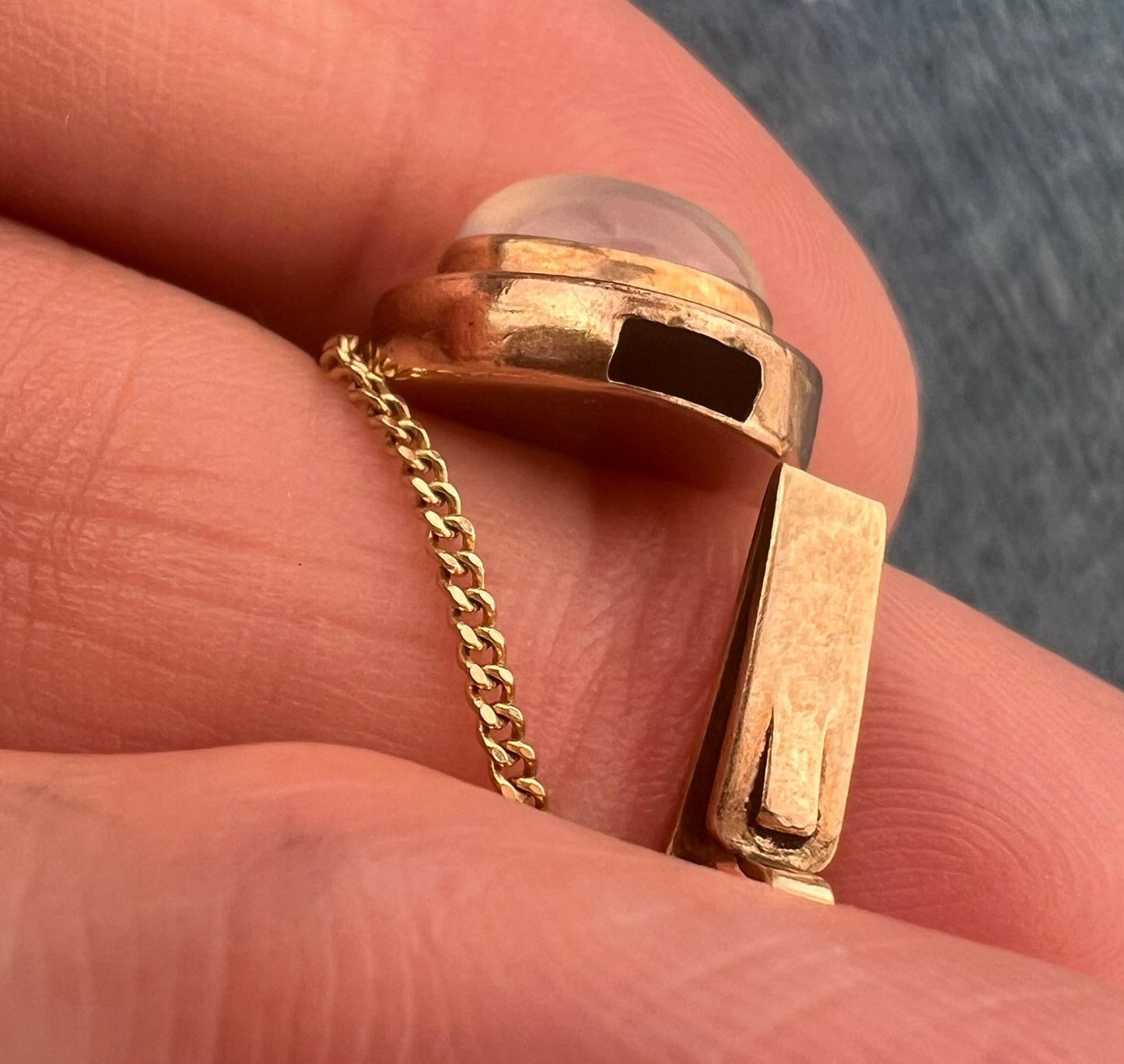 10k Yellow Gold Art Deco Cabochon Gem Bracelet. 12g *Video*