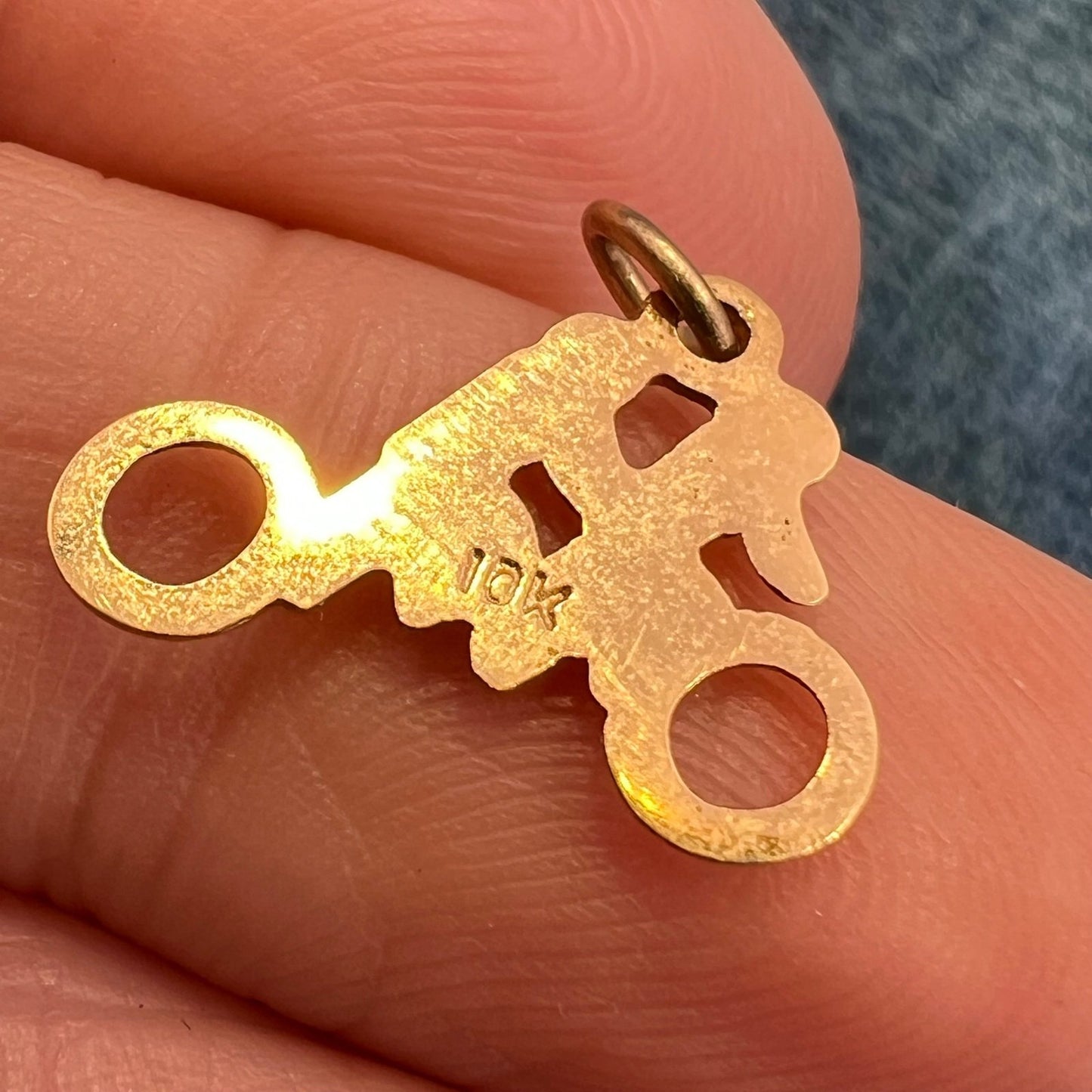 10k Yellow Gold "Bicycle Built for 2" Tandem Bike Cyclist Pendant