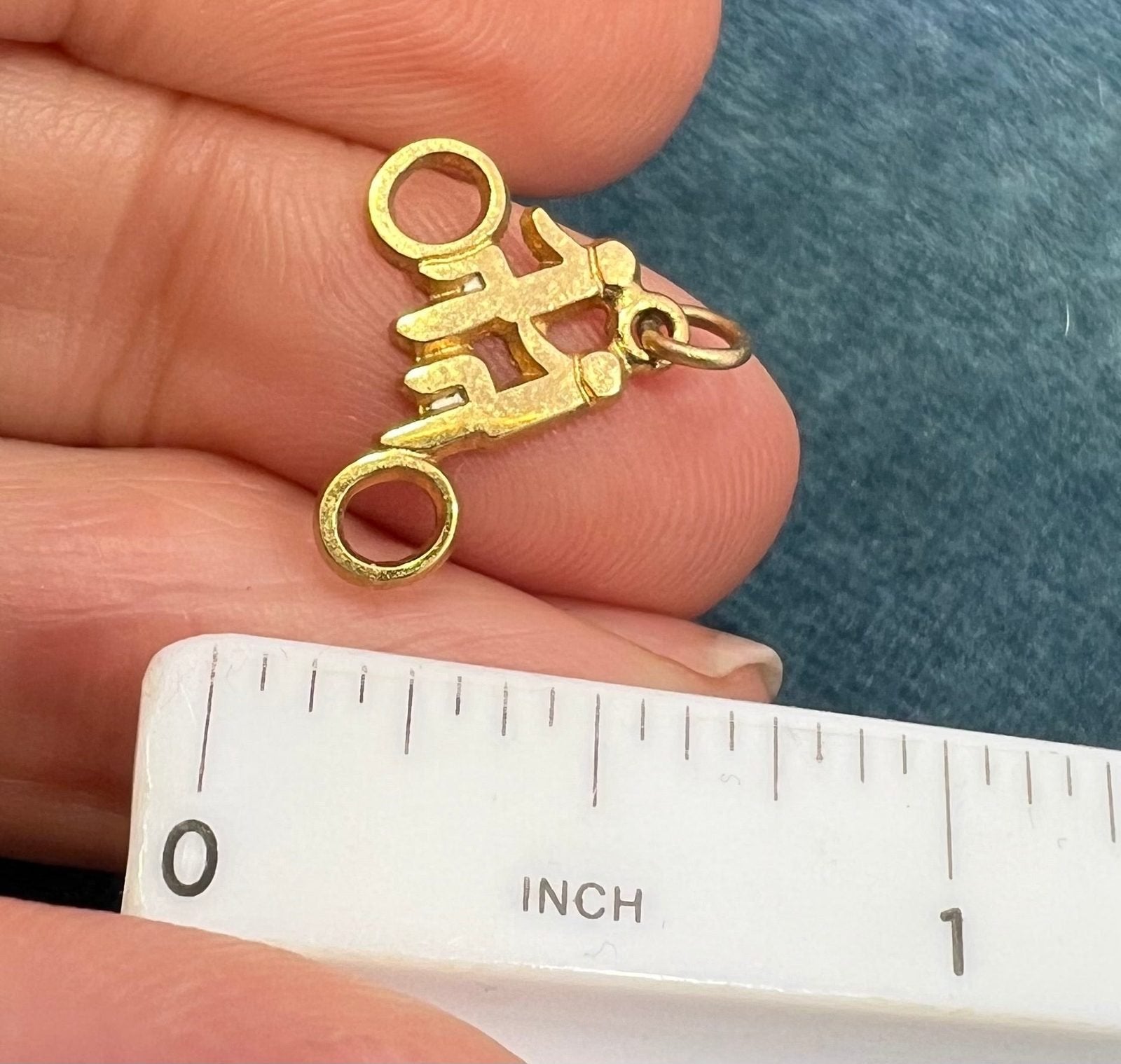 10k Yellow Gold "Bicycle Built for 2" Tandem Bike Cyclist Pendant