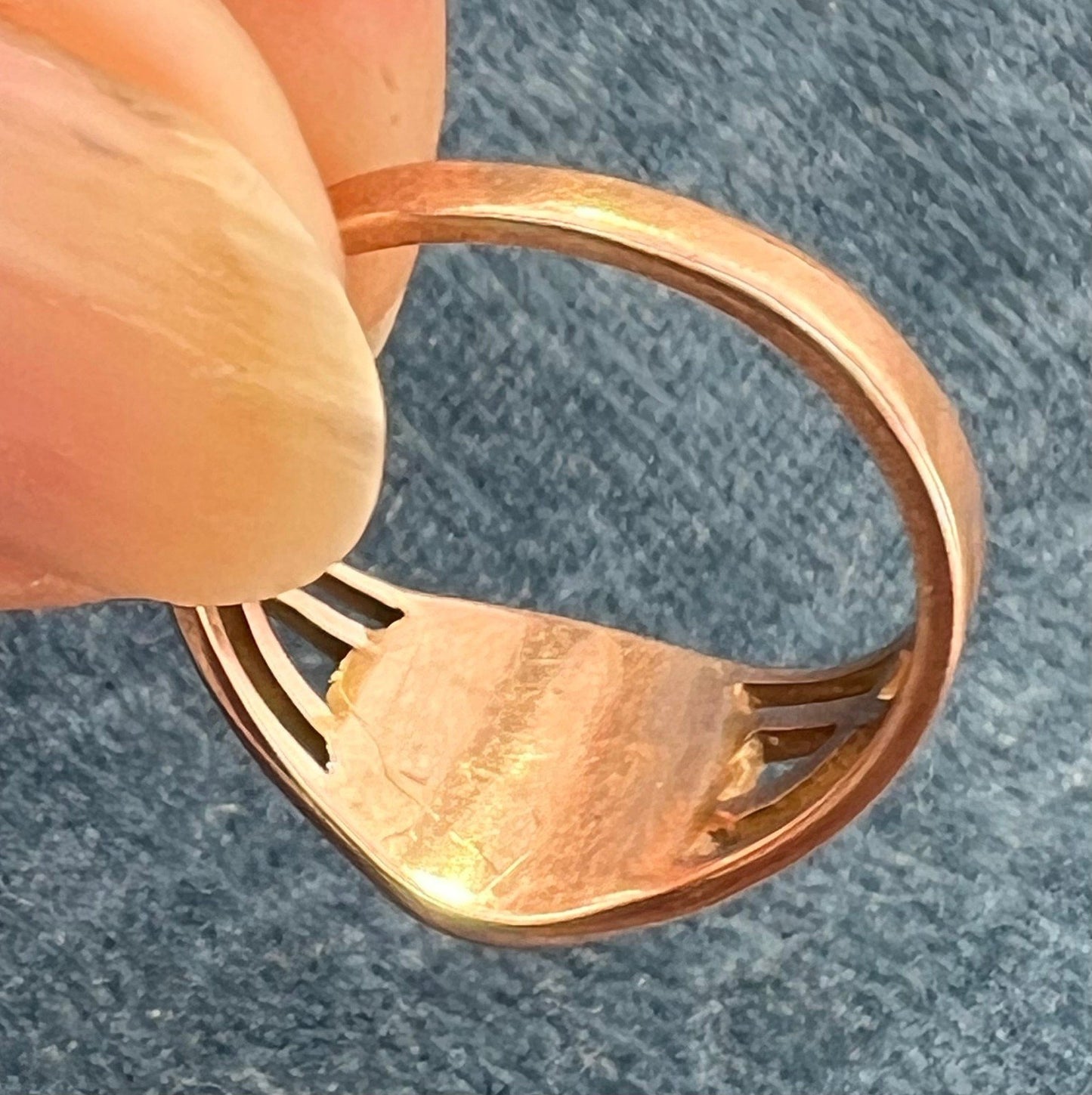 10k Yellow Gold GIRL SCOUT Trefoil Deco Signet Ring. Ostby Barton *Rare*