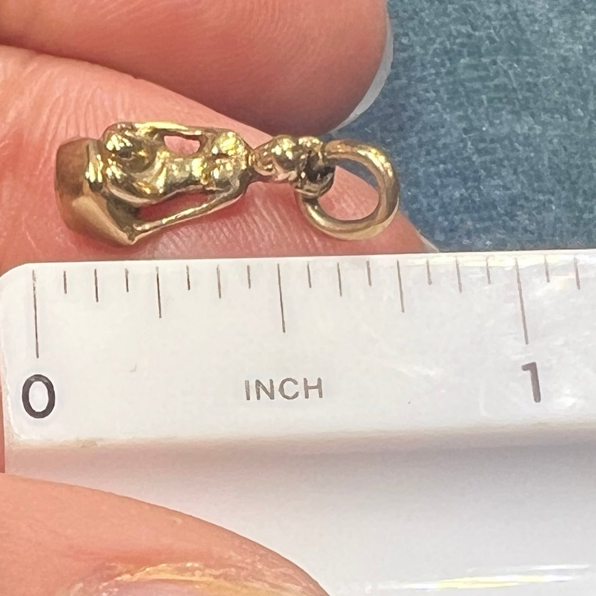 10k Yellow Gold Nymph Maiden Mermaid Pendant. TINY!