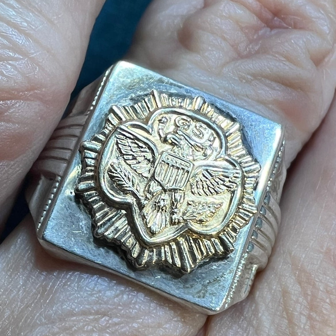 10k Yellow Gold *Rare* Girl Scout Emblem & 925 Ring. Art Deco