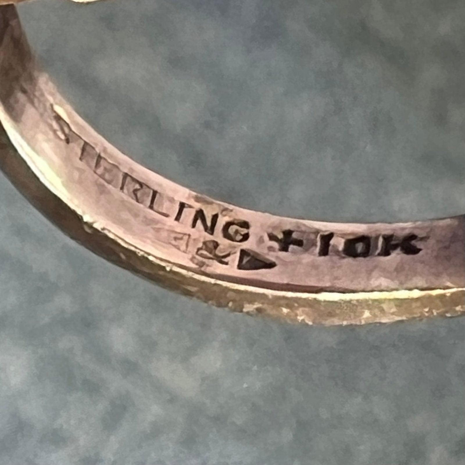 10k Yellow Gold *Rare* Girl Scout Emblem & 925 Ring. Art Deco 5.5