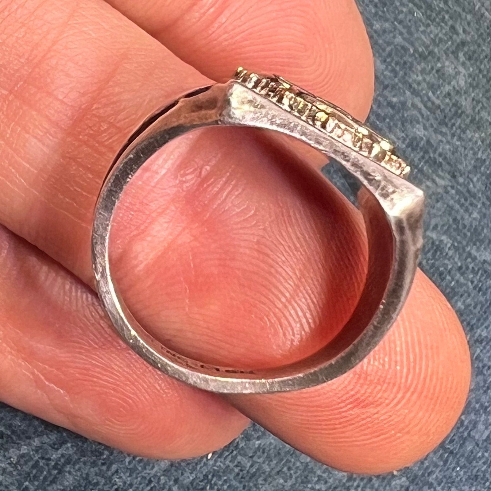 10k Yellow Gold *Rare* Girl Scout Emblem & 925 Ring. Art Deco 5.5