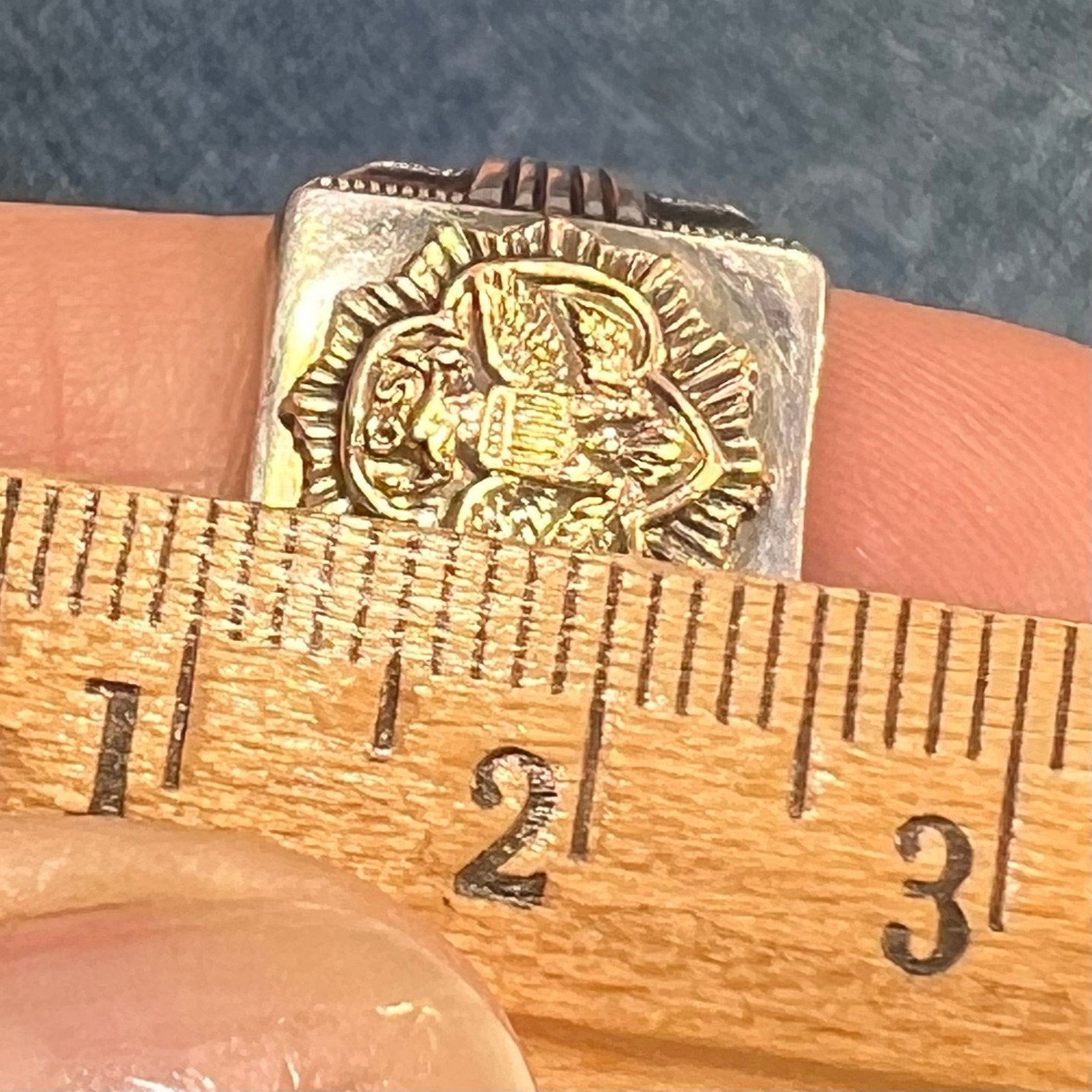 10k Yellow Gold *Rare* Girl Scout Emblem & 925 Ring. Art Deco 5.5