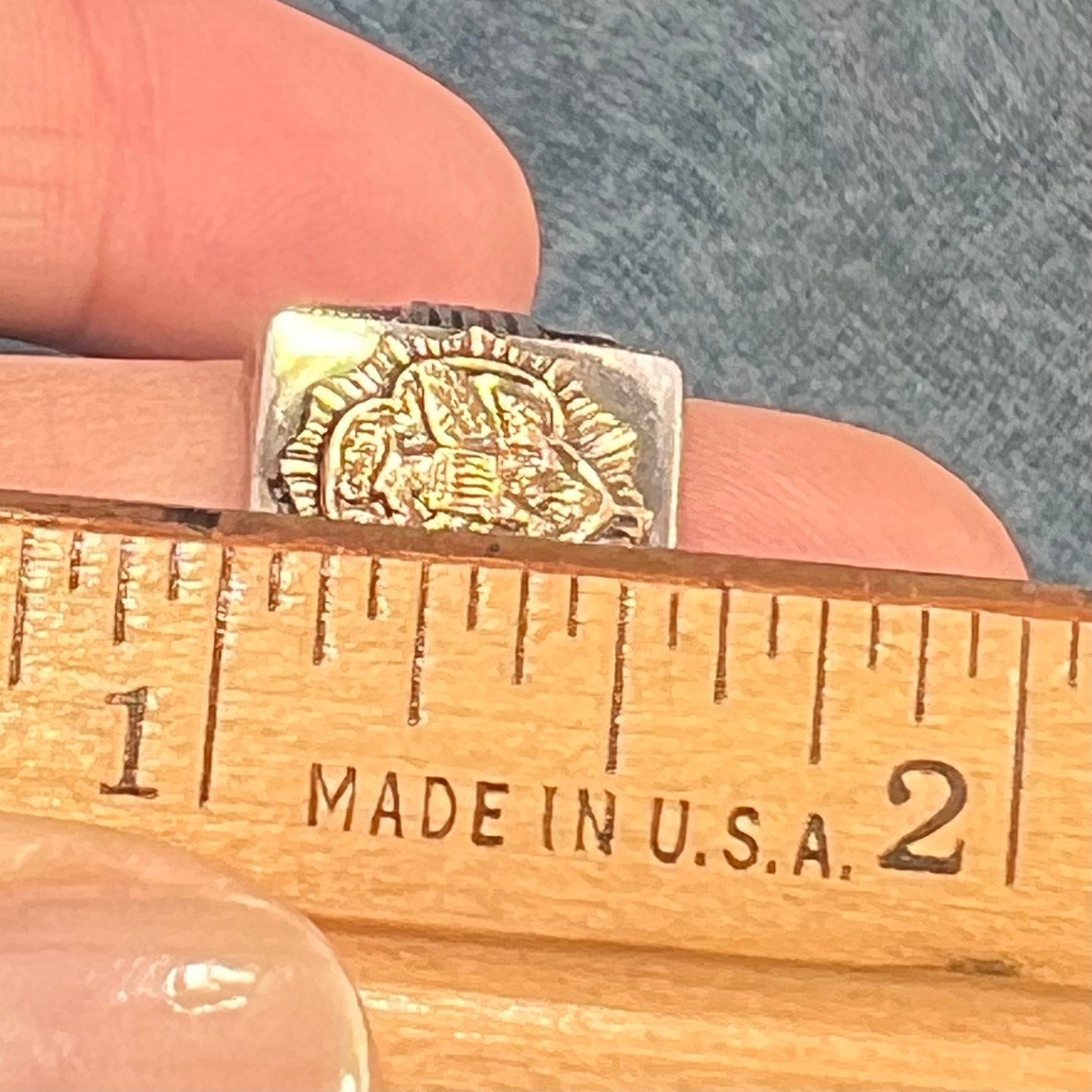 10k Yellow Gold *Rare* Girl Scout Emblem & 925 Ring. Art Deco 5.5