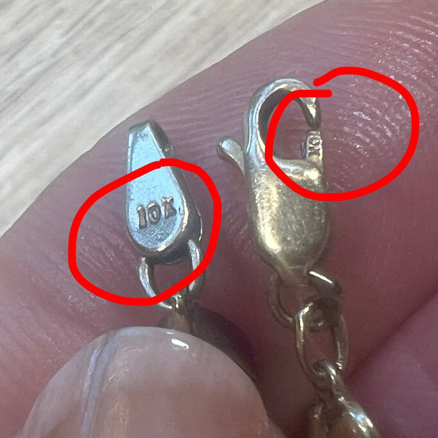 10k Yellow Gold Red Lab Ruby Hearts Bracelet. Romantic