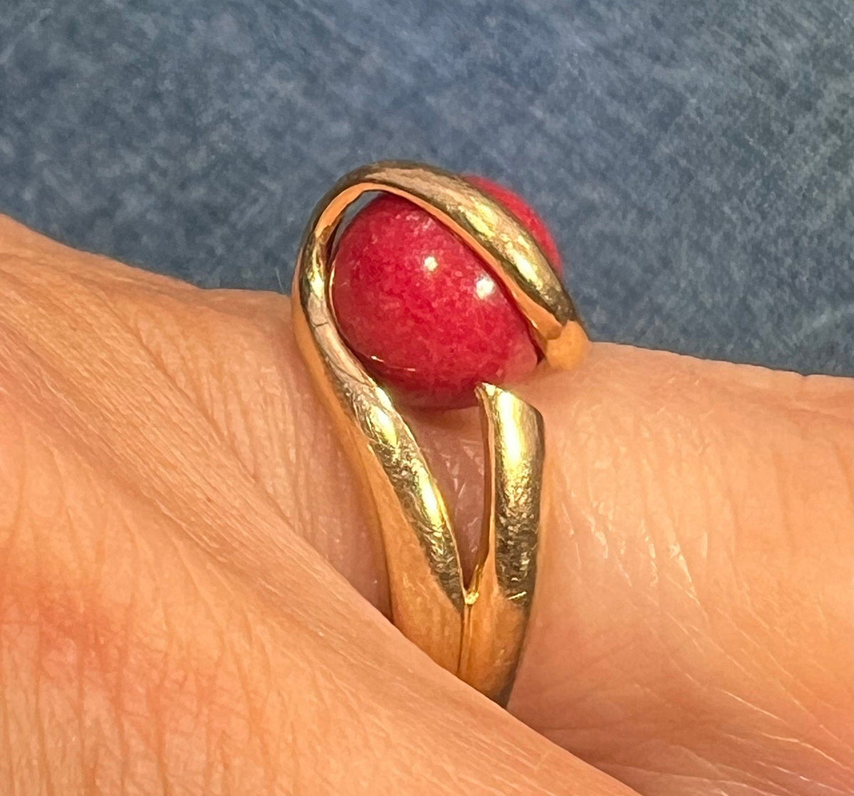 10k Yellow Gold Ring w 9 Interchangeable Lab Cat-Eye Multi-Gems
