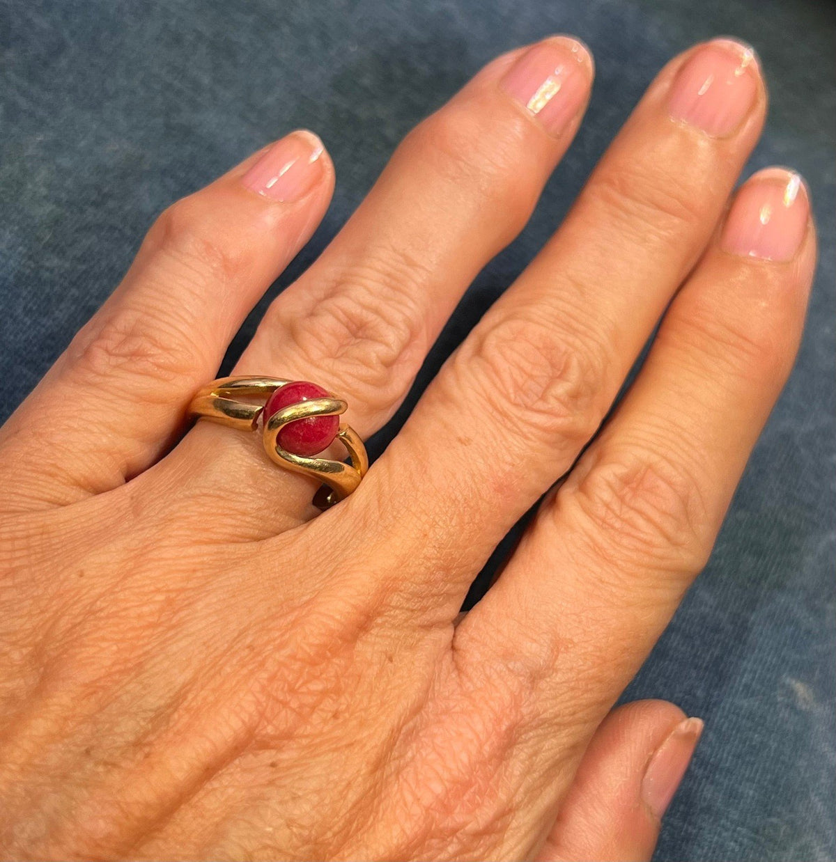 10k Yellow Gold Ring w 9 Interchangeable Lab Cat-Eye Multi-Gems