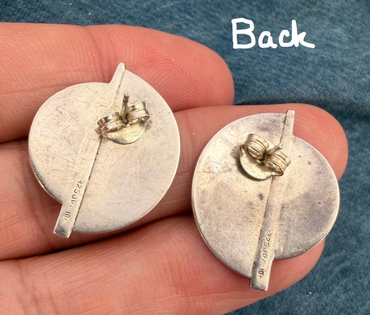 10k Yellow Gold + Silver MCM Modernist Geometric Eclipse Moon Lunar Earrings