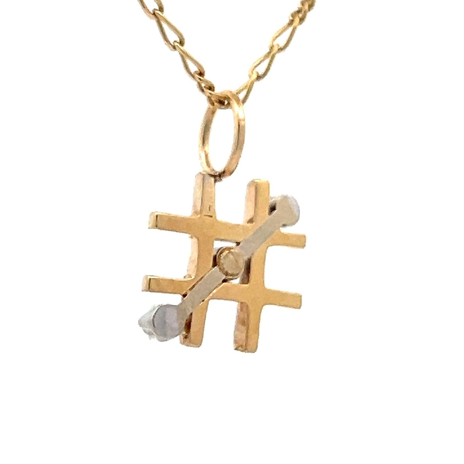 10k Yellow Gold Tic Tac Toe Pendant w Diamonds. Winner!