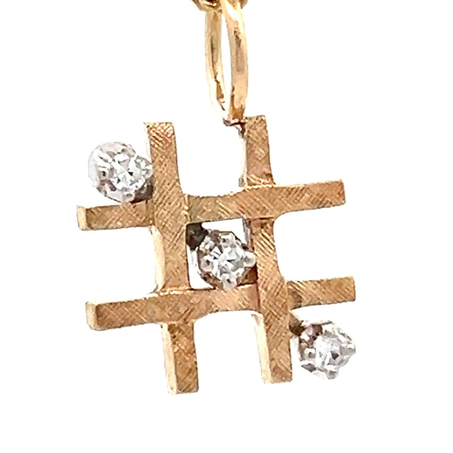 10k Yellow Gold Tic Tac Toe Pendant w Diamonds. Winner!