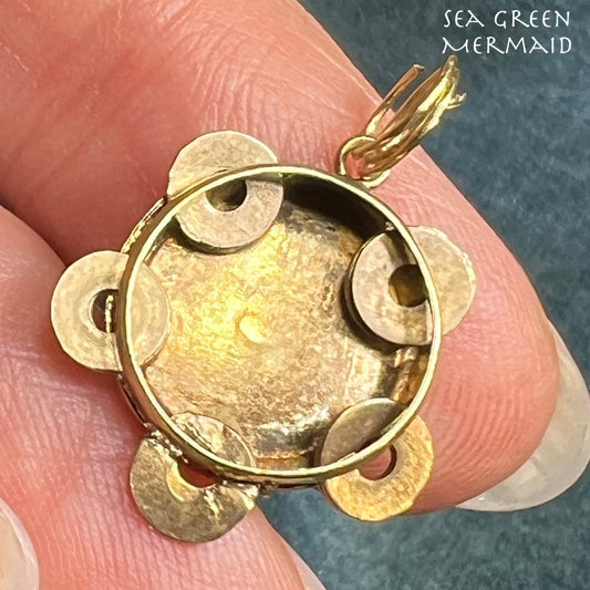 14k Yellow Gold Panda Bear Charm Pendant. Solid Gold 4.6g