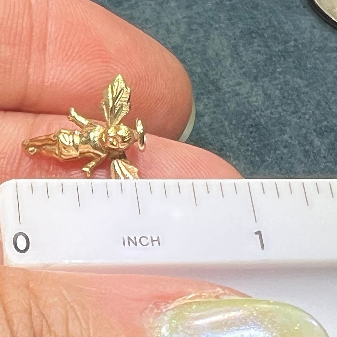 10k Yellow + Rose Gold Baby Angel Guardian Pendant. TINY!