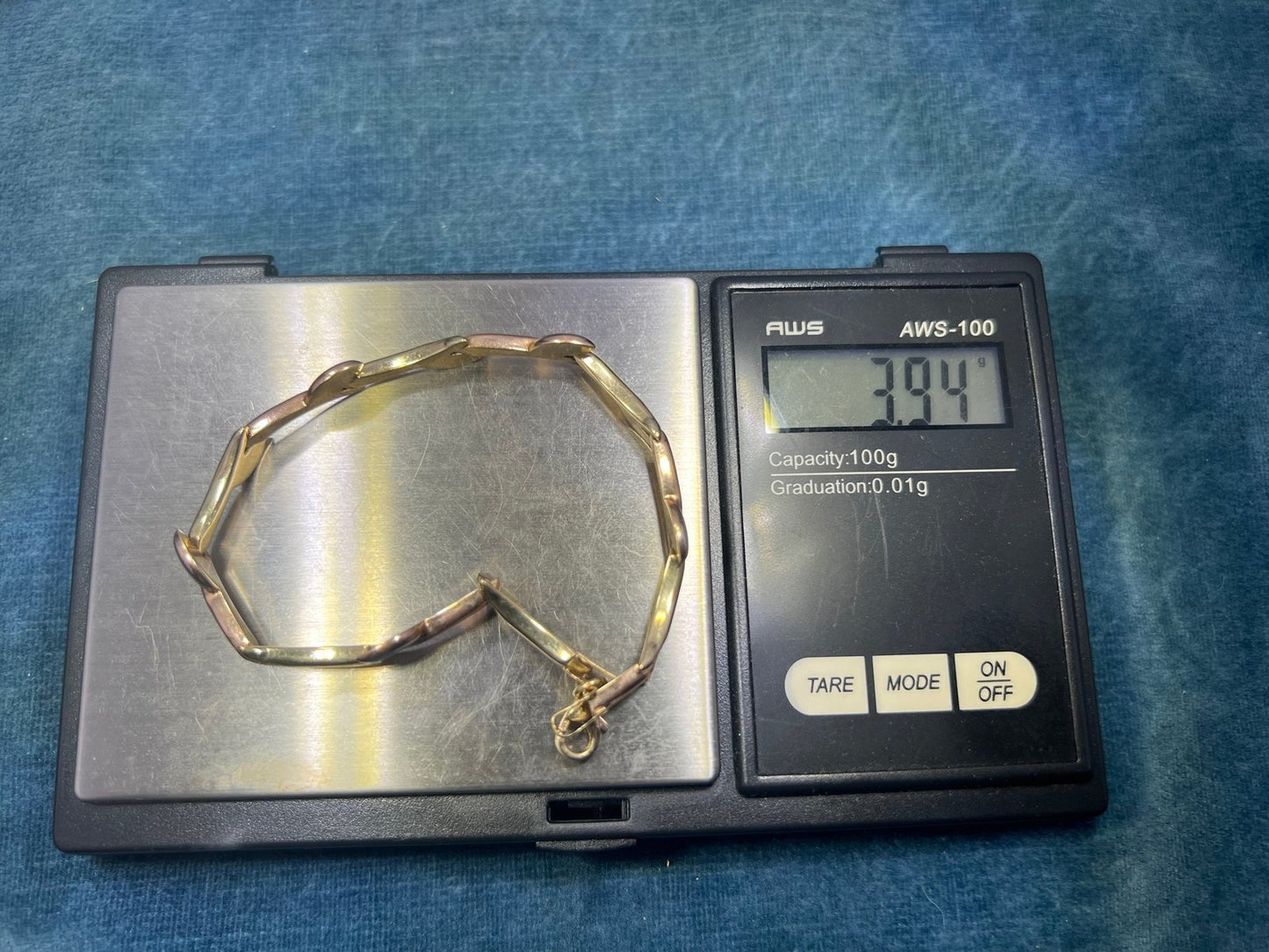 10k Yellow White + Rose Tri Color Gold Vine Leaf Link Bracelet