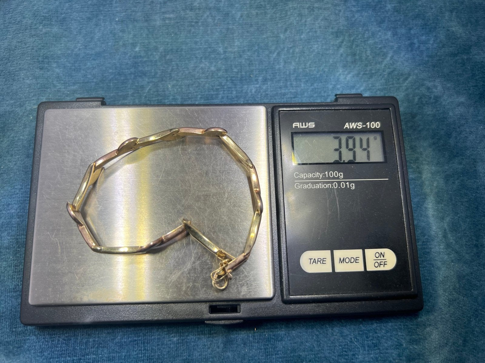 10k Yellow White + Rose Tri Color Gold Vine Leaf Link Bracelet