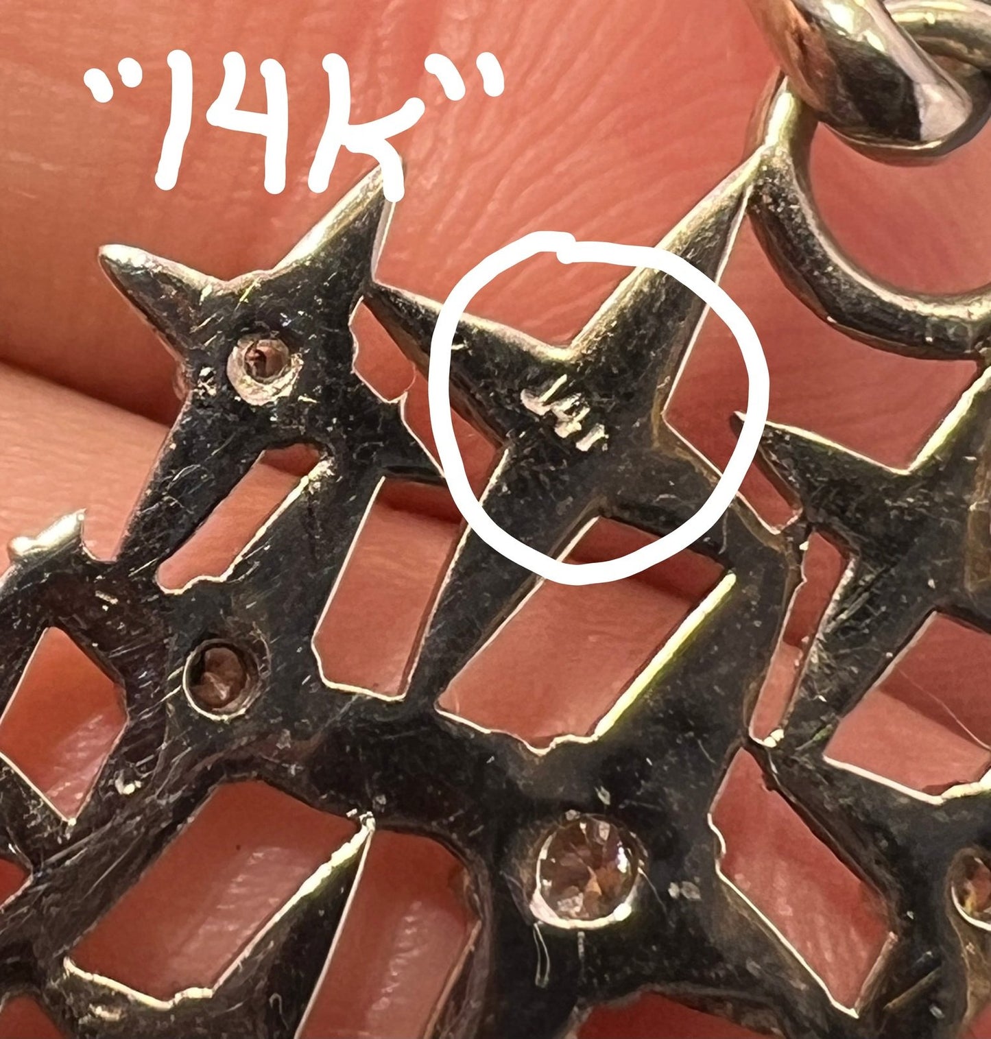 14K White Gold 10 Diamond Starry Night Pendant. MCM Modernist *Video*