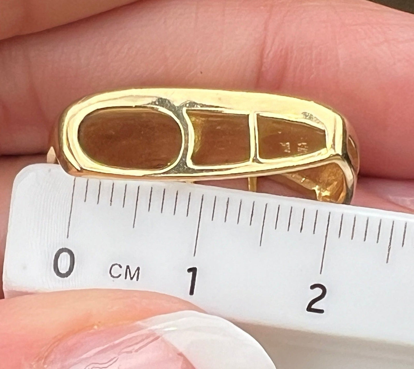 14k Alaskan Gold in Quartz Inlay Hourglass Slide Pendant. 1"+ 6g *Video*