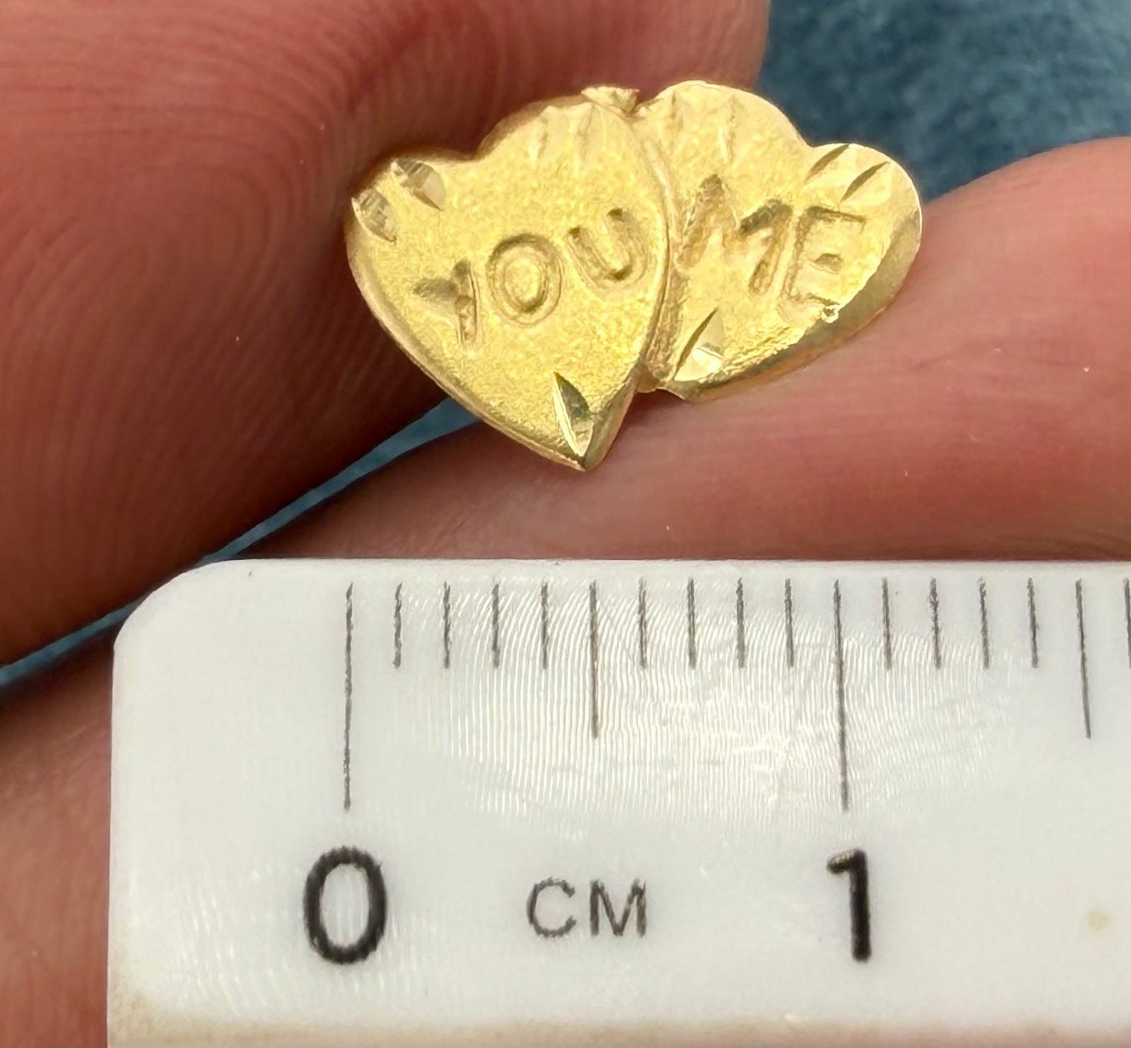 14k Gold 2 Hearts Sweethearts Earrings. "You & Me"